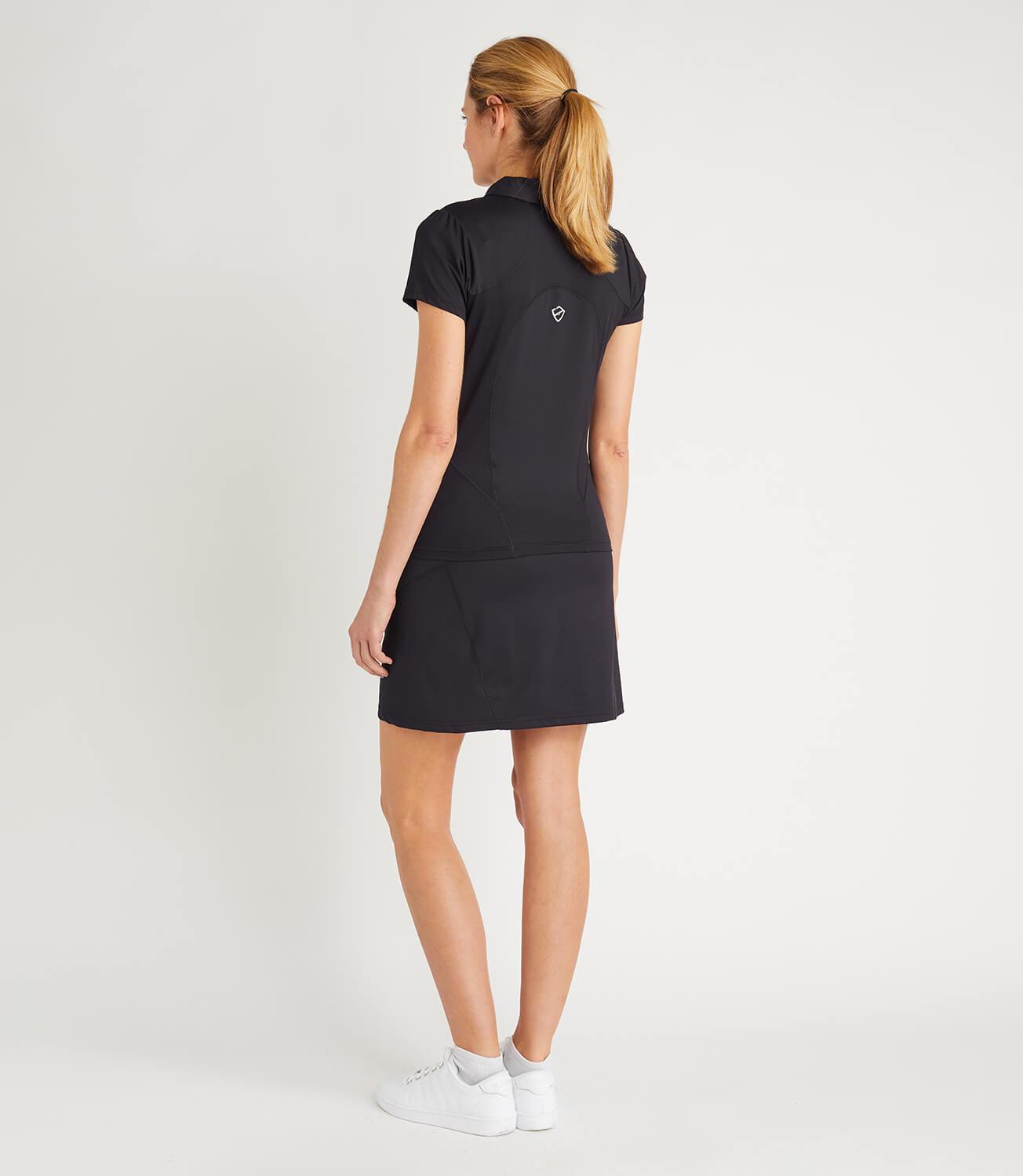 Gabriella Technical Zip Neck Polo Black