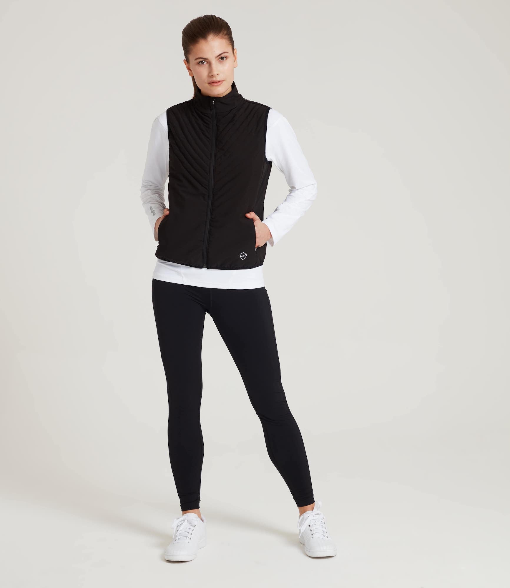 recycled fabric womens gilet black canada goose puffer running vest sports outerwear
