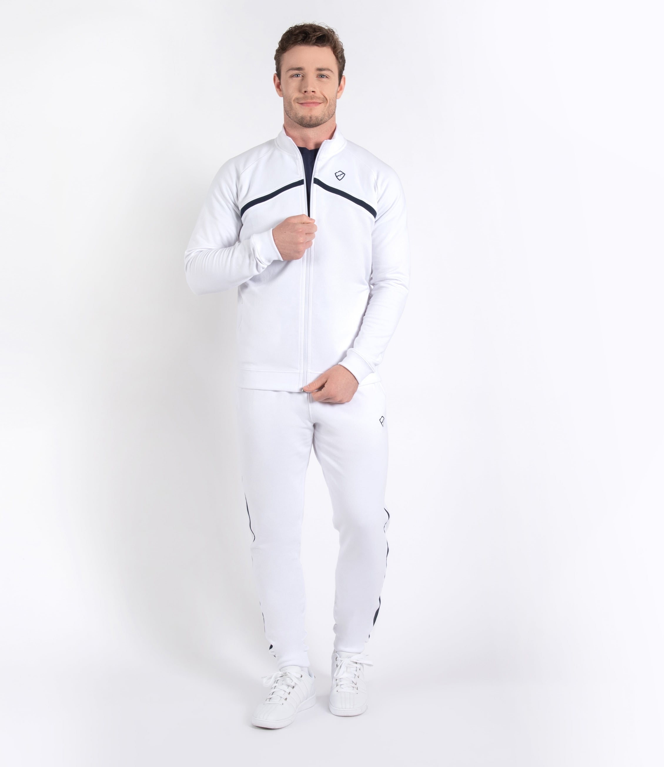 Mens Tenniswear-Jackets-PlayBrave-Louis Jacket - White/Navy-PlayBrave Sports