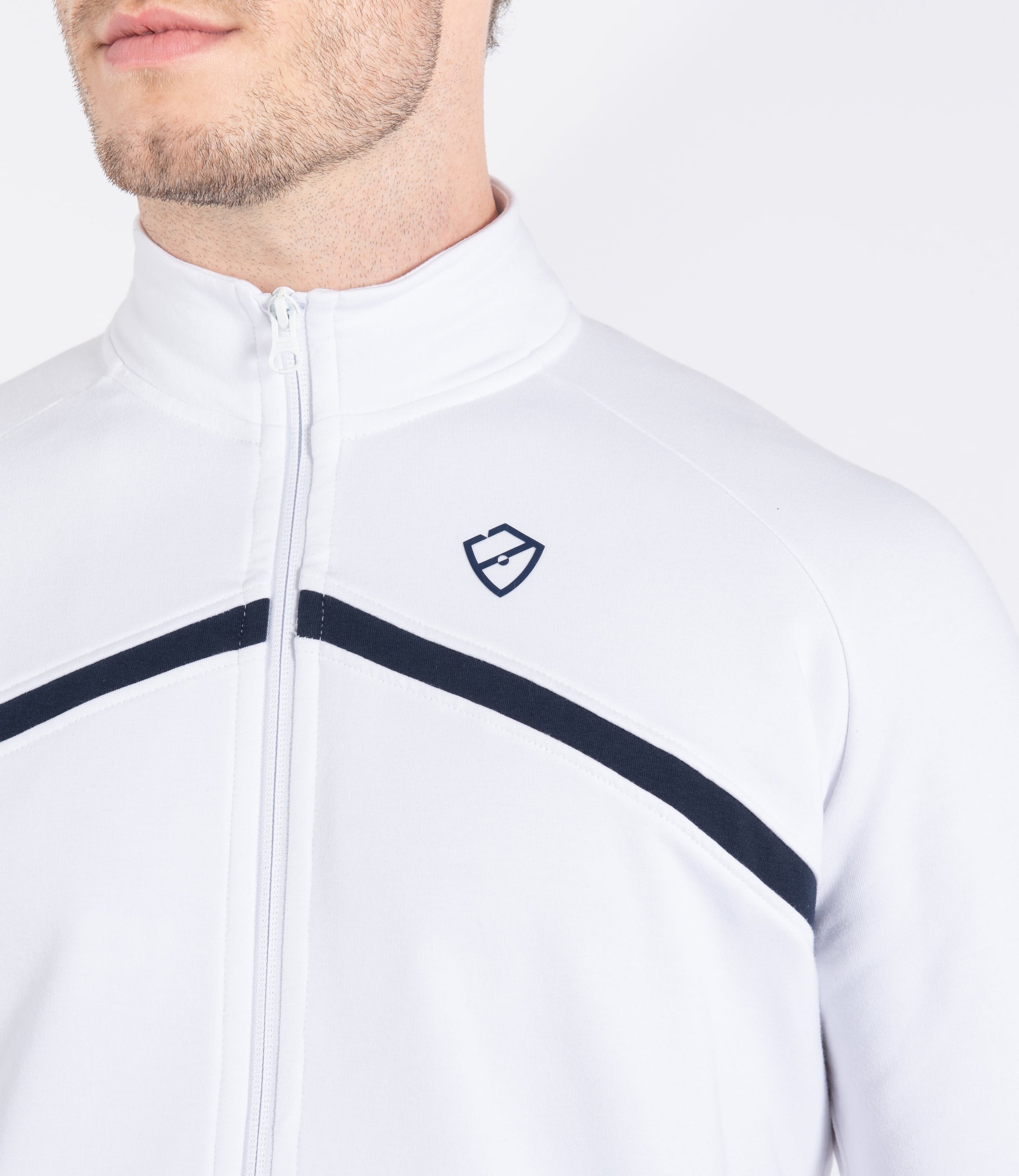 Mens Tenniswear-Jackets-PlayBrave-Louis Jacket - White/Navy-PlayBrave Sports