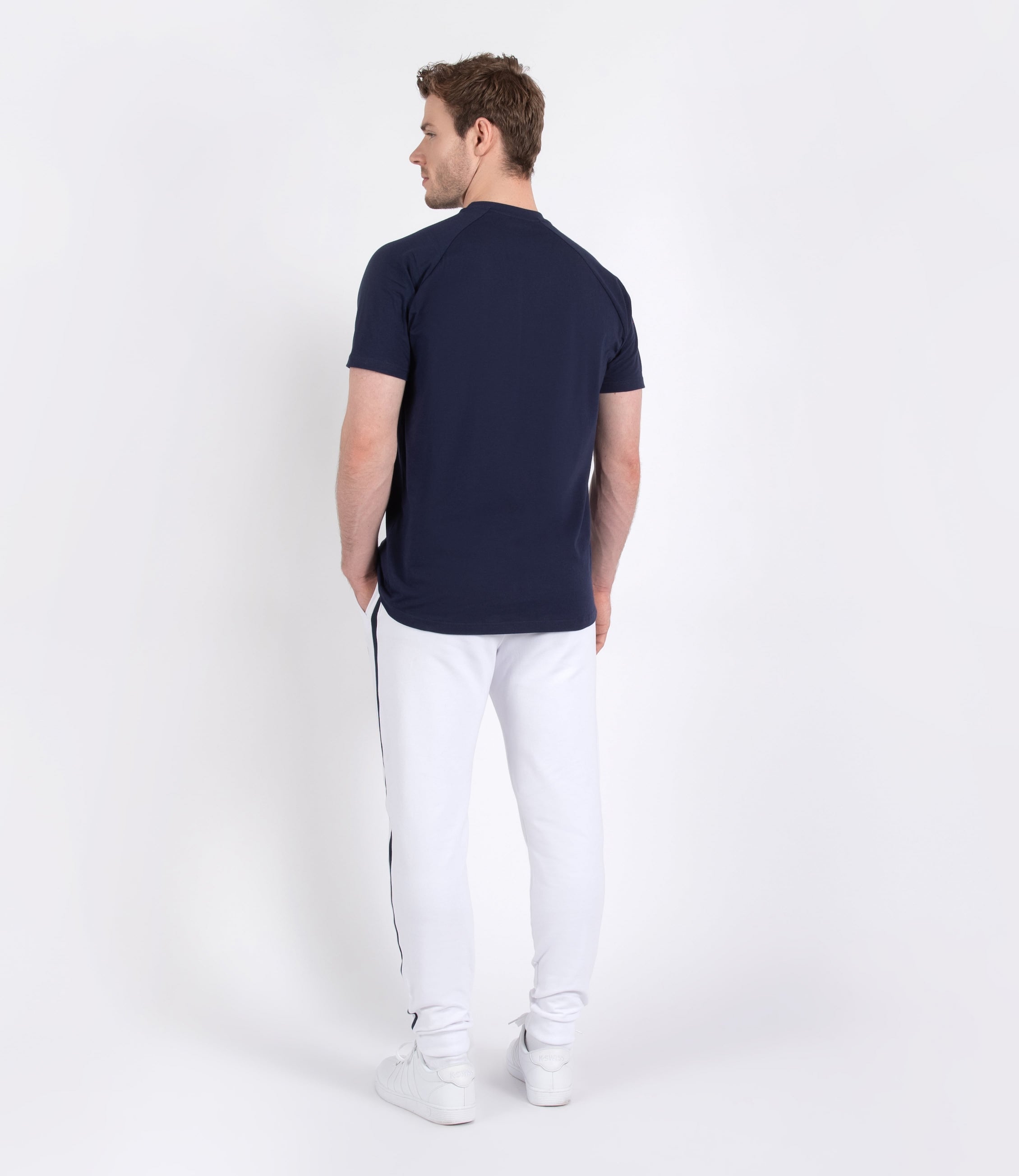 Mens Tenniswear-Men's Tops-PlayBrave-Jack Cotton Tee - Navy/Red/White-PlayBrave Sports