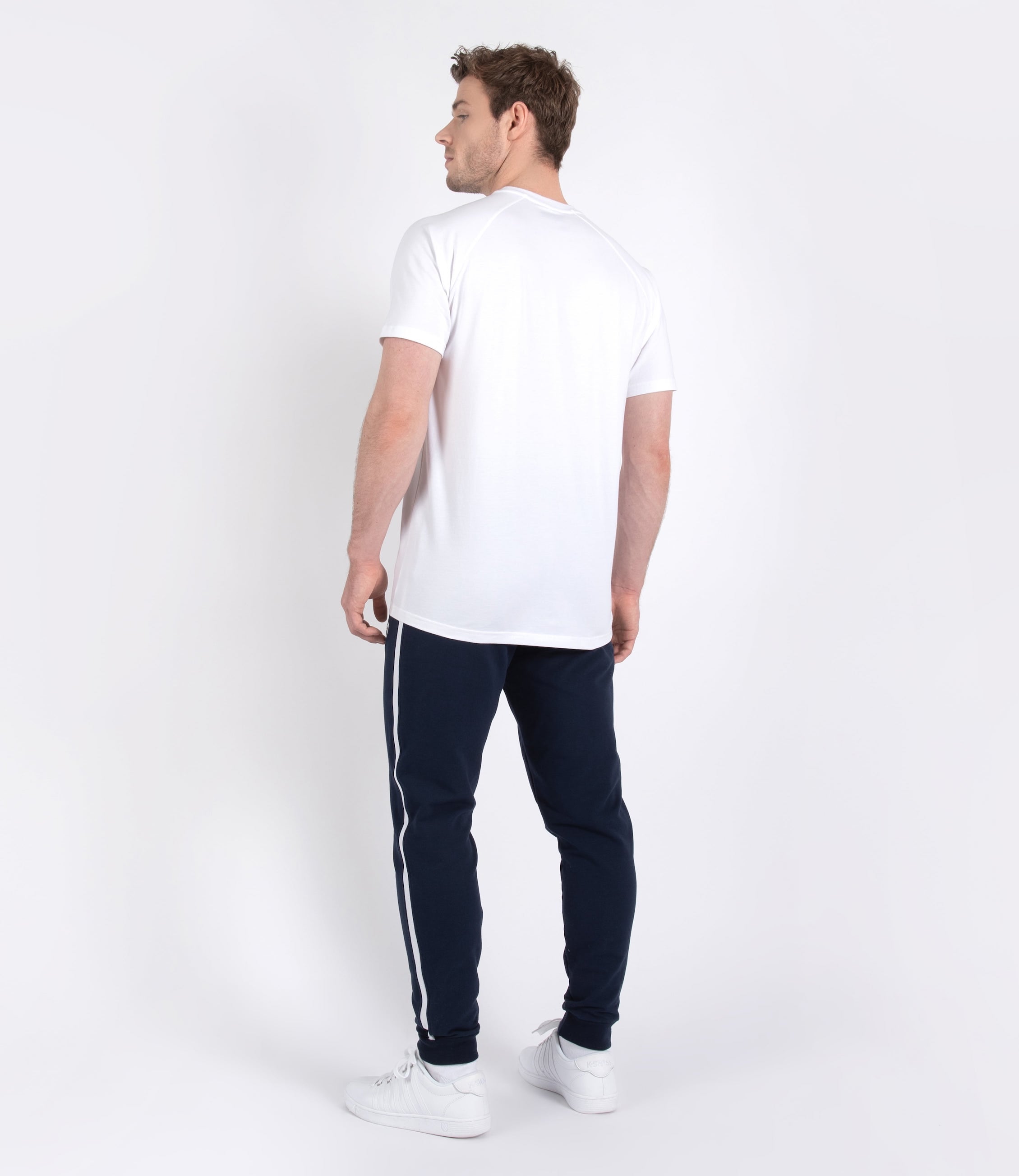 Mens Tenniswear-Men's Tops-PlayBrave-Jack Cotton Tee White/Red/Navy-PlayBrave Sports