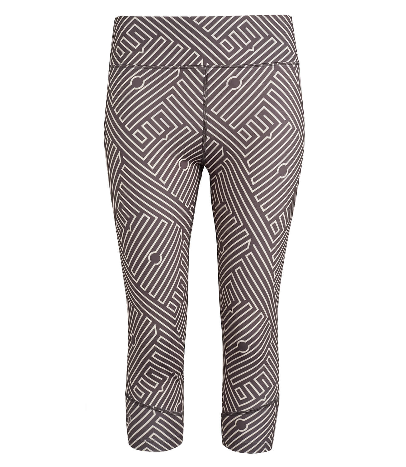 Default Tennis/Fitness/Golf Clothing -Georgia Capri Leggings - Anthracite/Pale Rose Print-PlayBrave-XS-Anthracite/Pale Rose Print-PlayBrave Sports UK