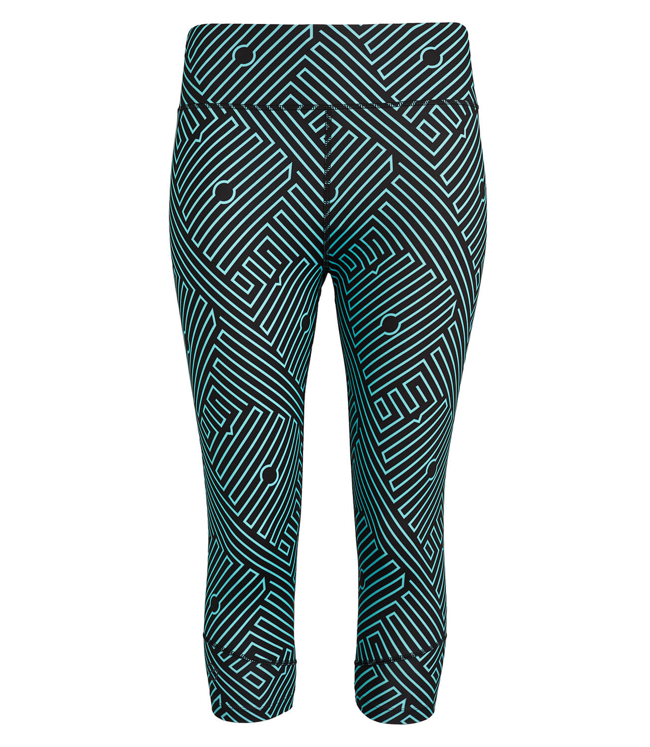 Default Tennis/Fitness/Golf Clothing -Georgia Capri Leggings - Black/Ionian Print-PlayBrave-XS-Black/Ionian Print-PlayBrave Sports UK