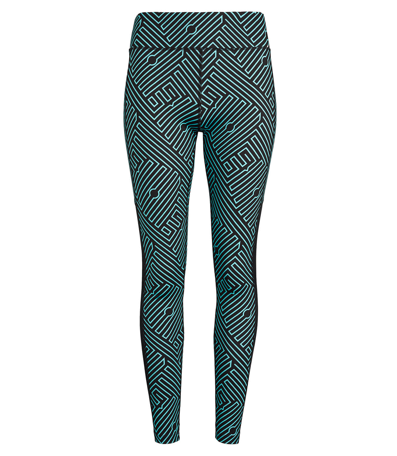 Gym/Fitness Leggings Pants -Women's Leggings-Laura Leggings-Black/Ionian Print-XS-Black/Ionian Print-PlayBrave Sports UK