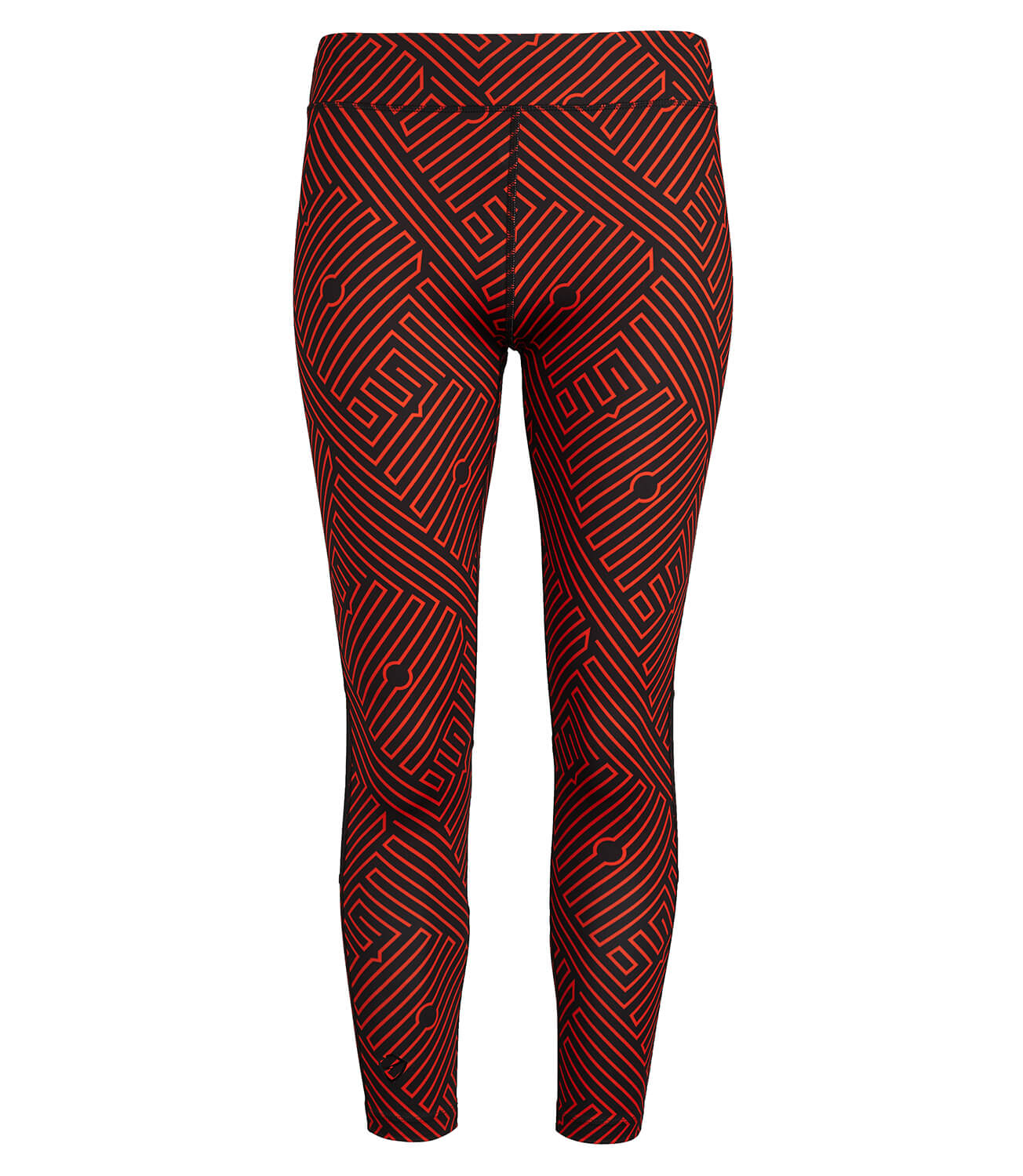 Women's Leggings Tennis/Fitness/Golf Clothing -Louise 7/8 Leggings-Black/Flame Print-PlayBrave-XS-Black/Flame Print-PlayBrave Sports UK