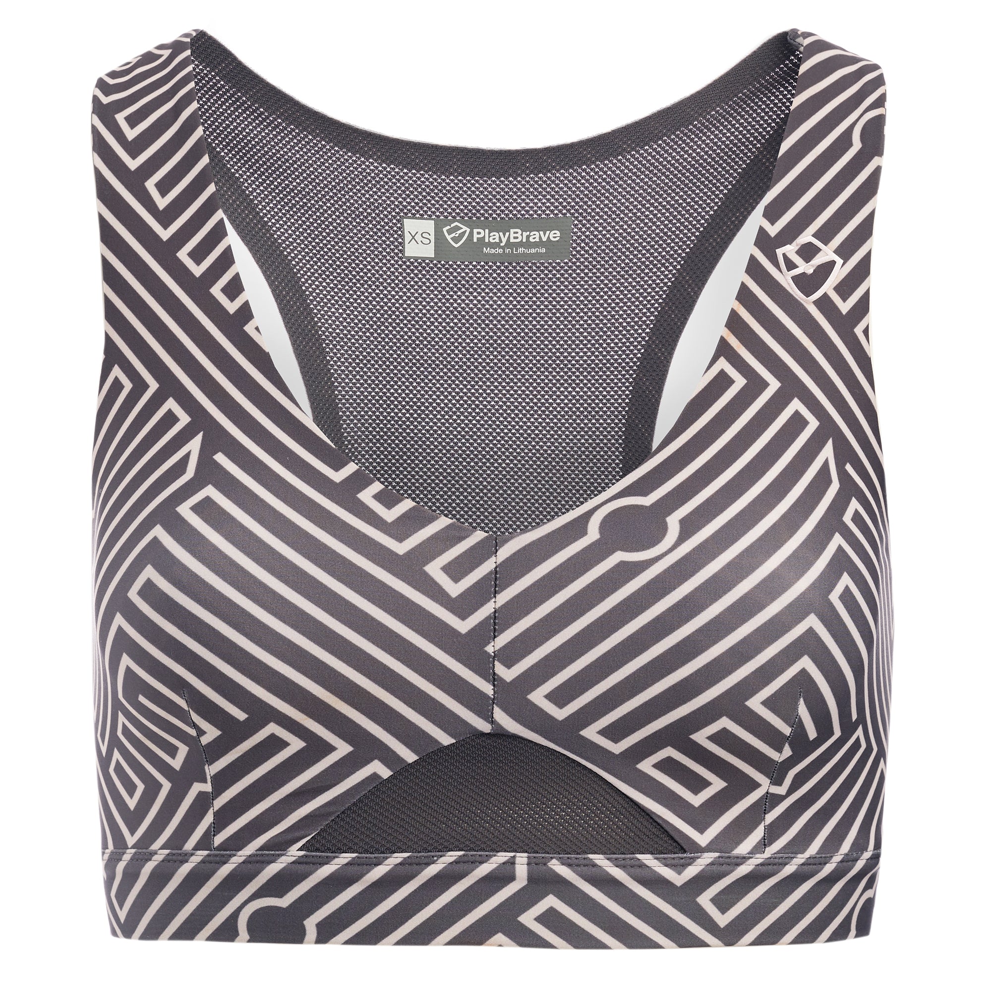 Nina Performance Bra - Anthracite/Pale Rose Print