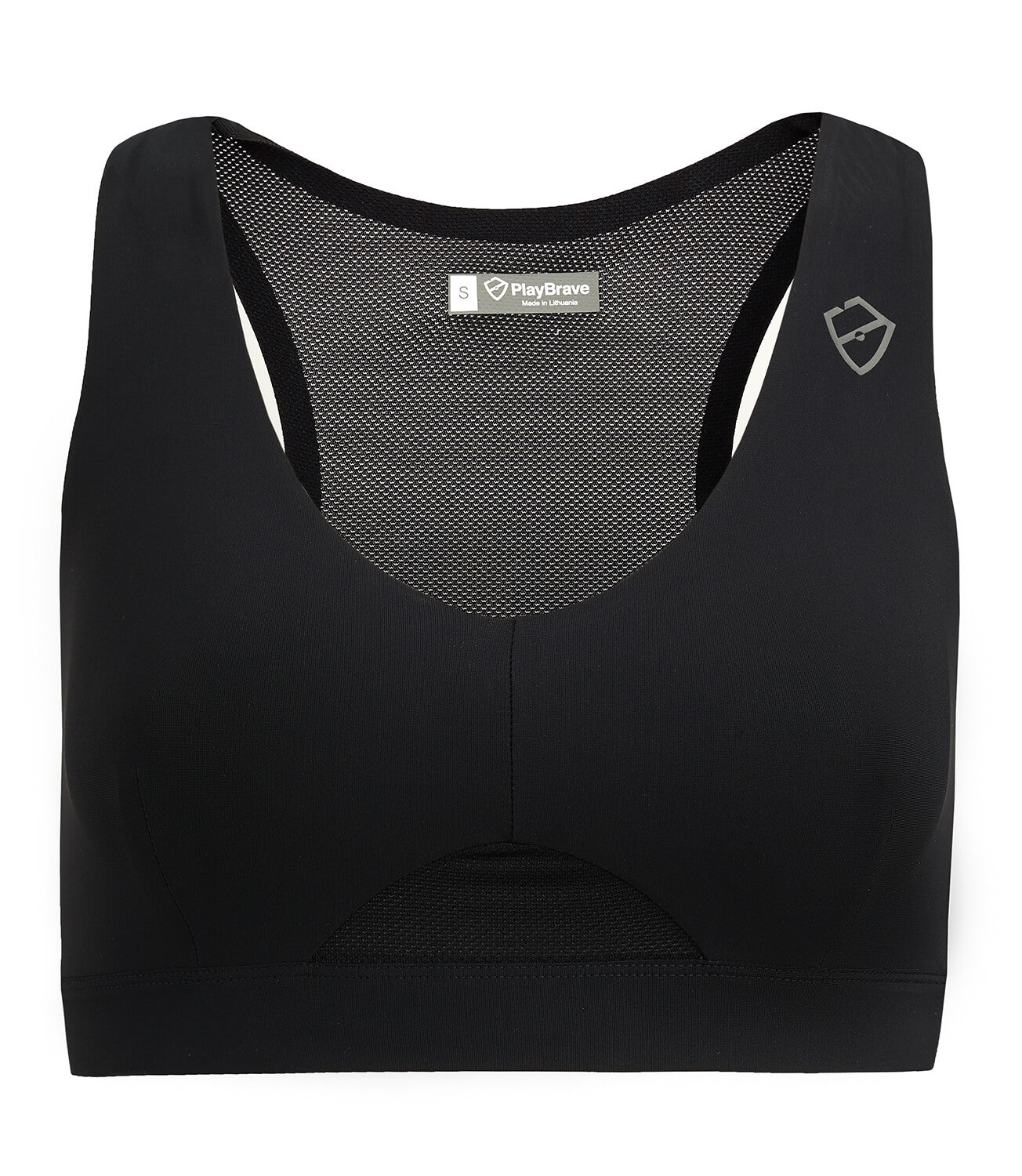 Black Sports Bra for Tennis and Running - PlayBrave Sports UK