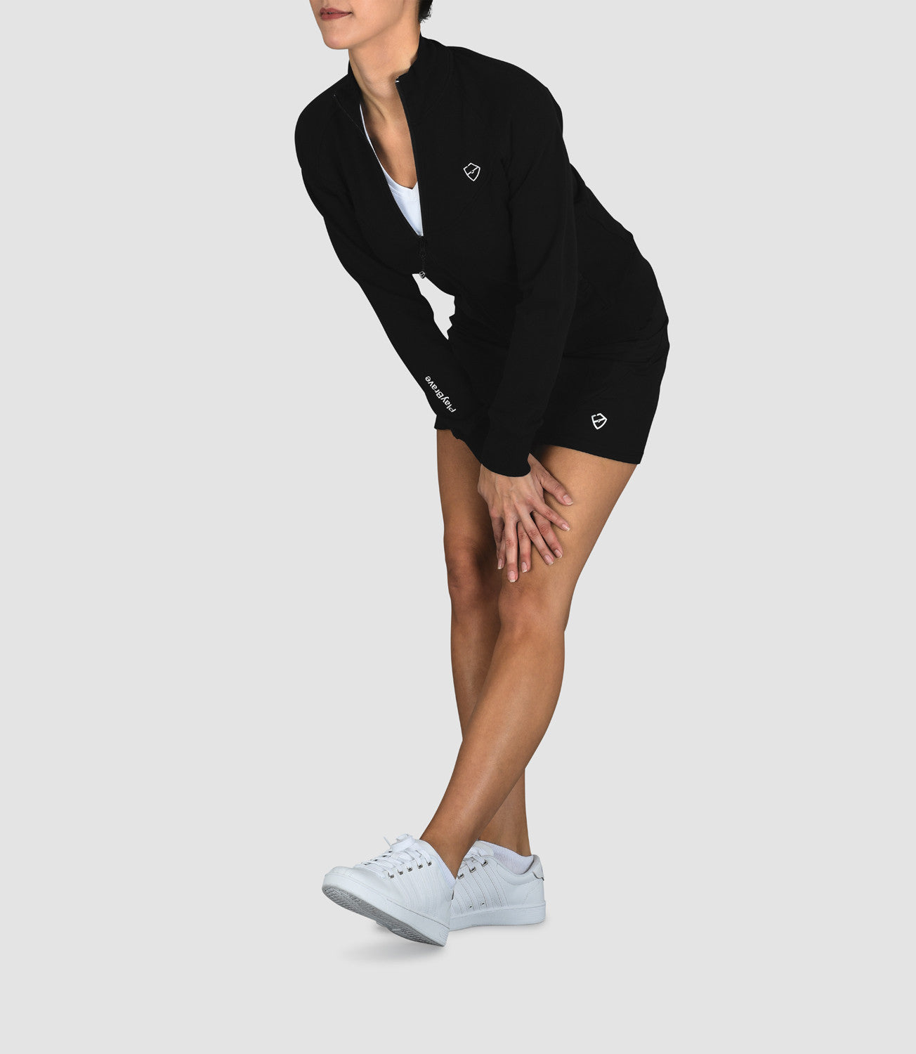 Women's Designer Activewear Women's Tops-Colette Cotton Jacket Black-PlayBrave