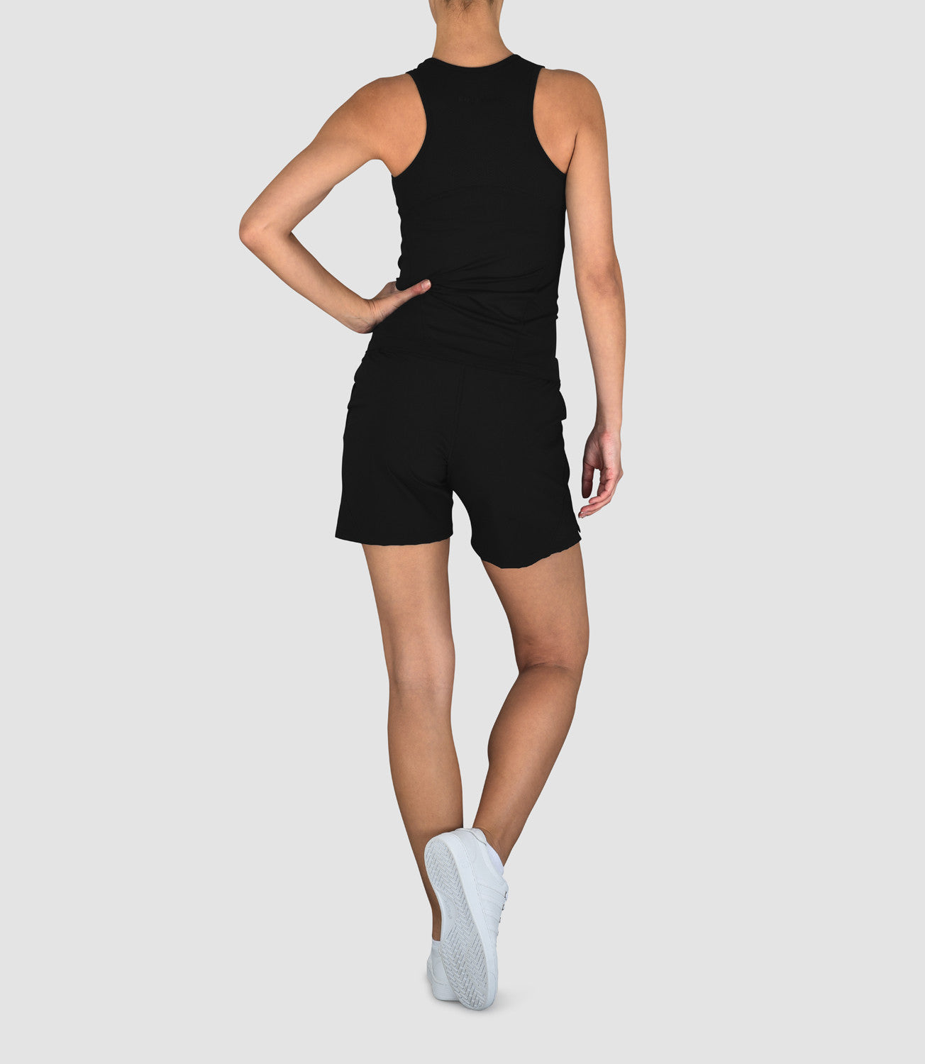 Women's Designer Activewear Women's Tops-Sabine Technical Racer Back Tank Black-PlayBrave