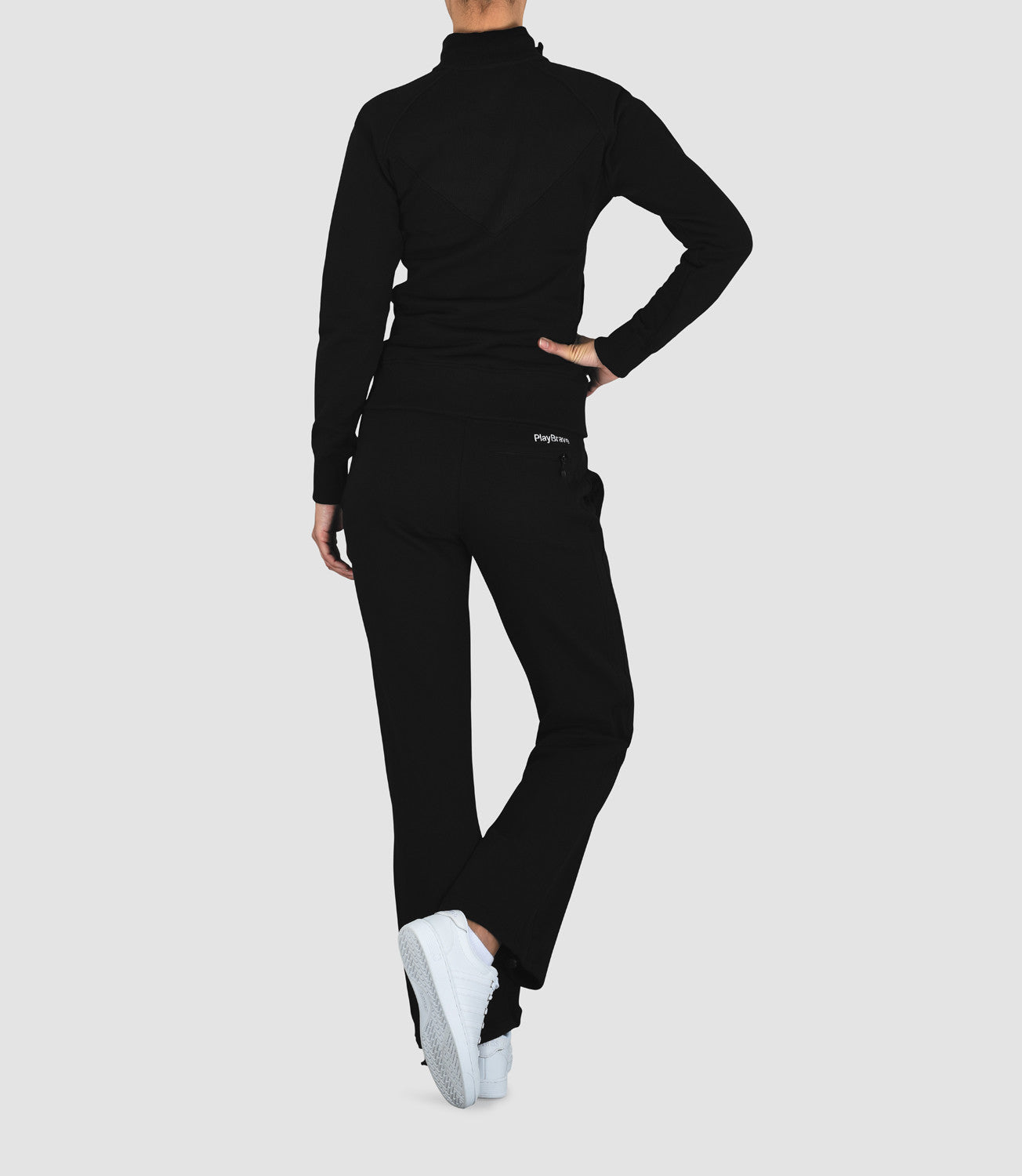 Women's Designer Activewear Women's Tops-Colette Cotton Jacket Black-PlayBrave