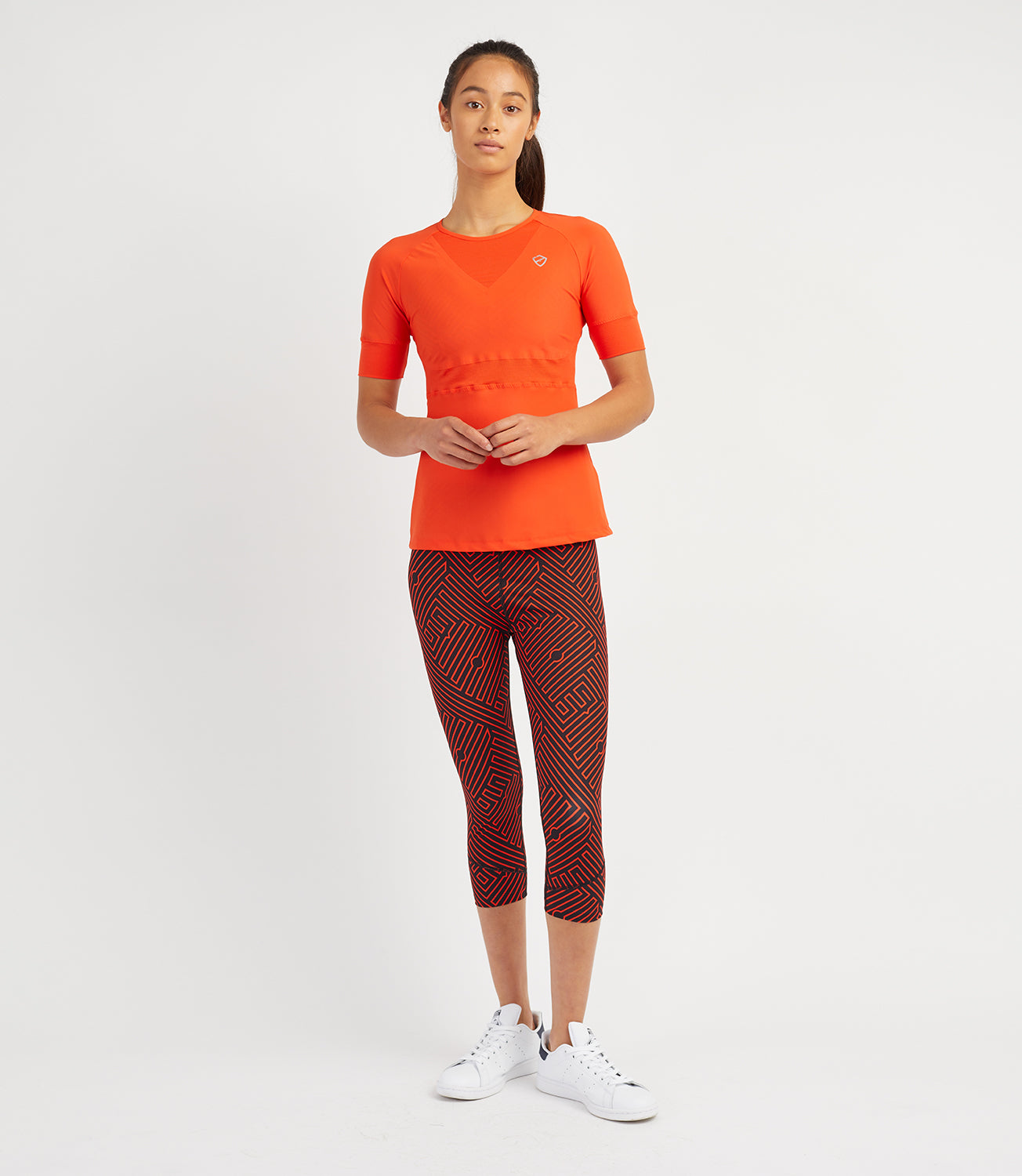 Women's Top Tennis/Fitness/Golf Clothing -Tamara Performance Tee-PlayBrave-Flame-XL-PlayBrave Sports UK