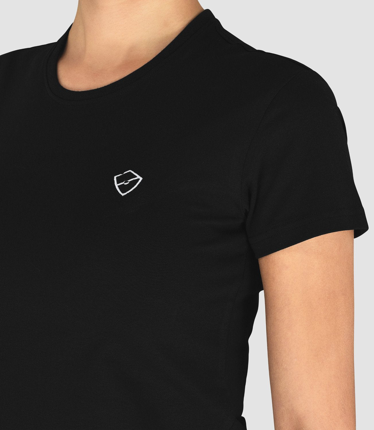 Claudia Cotton Round Neck Tee - Black