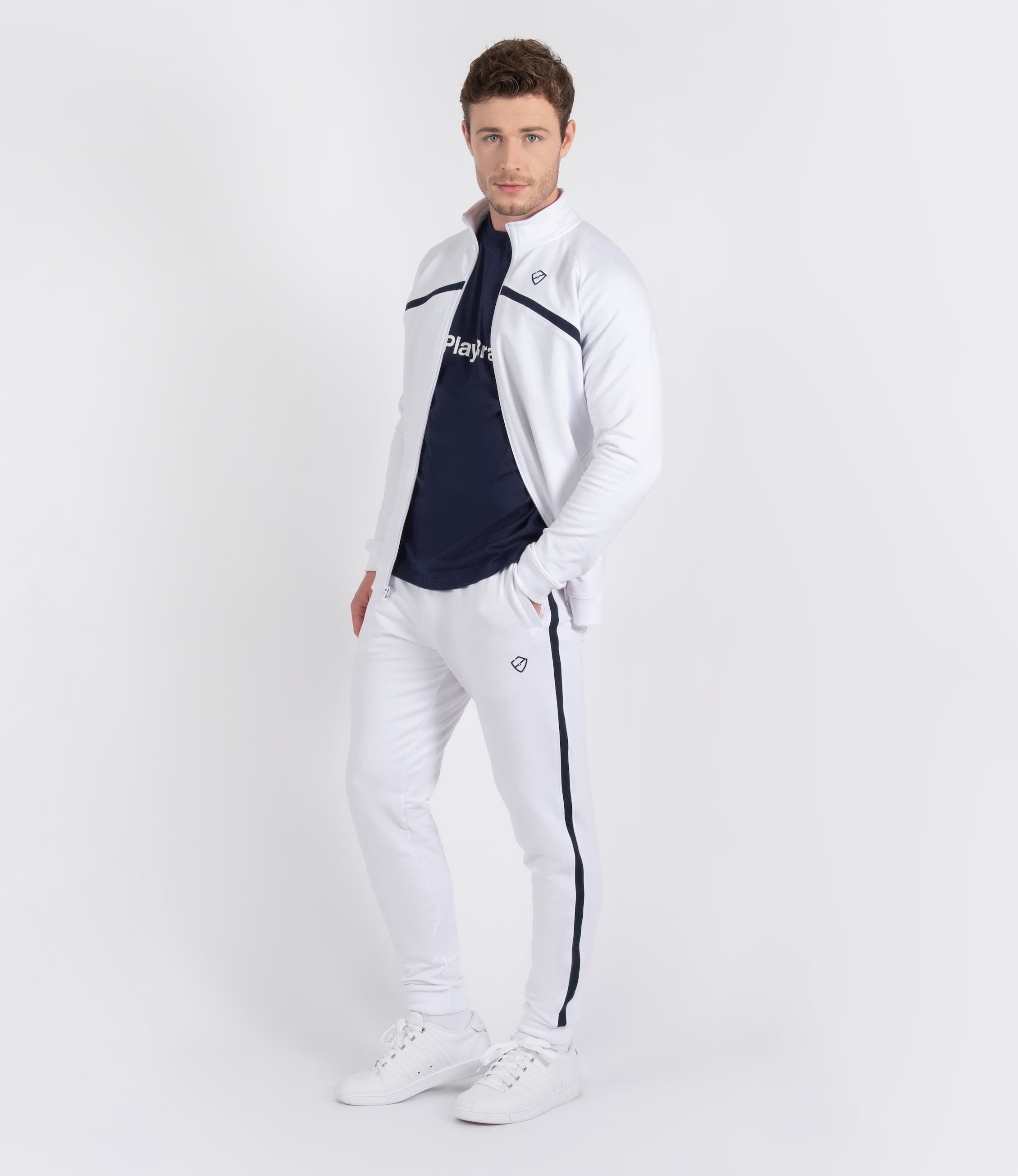 Mens Tenniswear-Pants-PlayBrave-Edward Pant - White/Navy-PlayBrave Sports