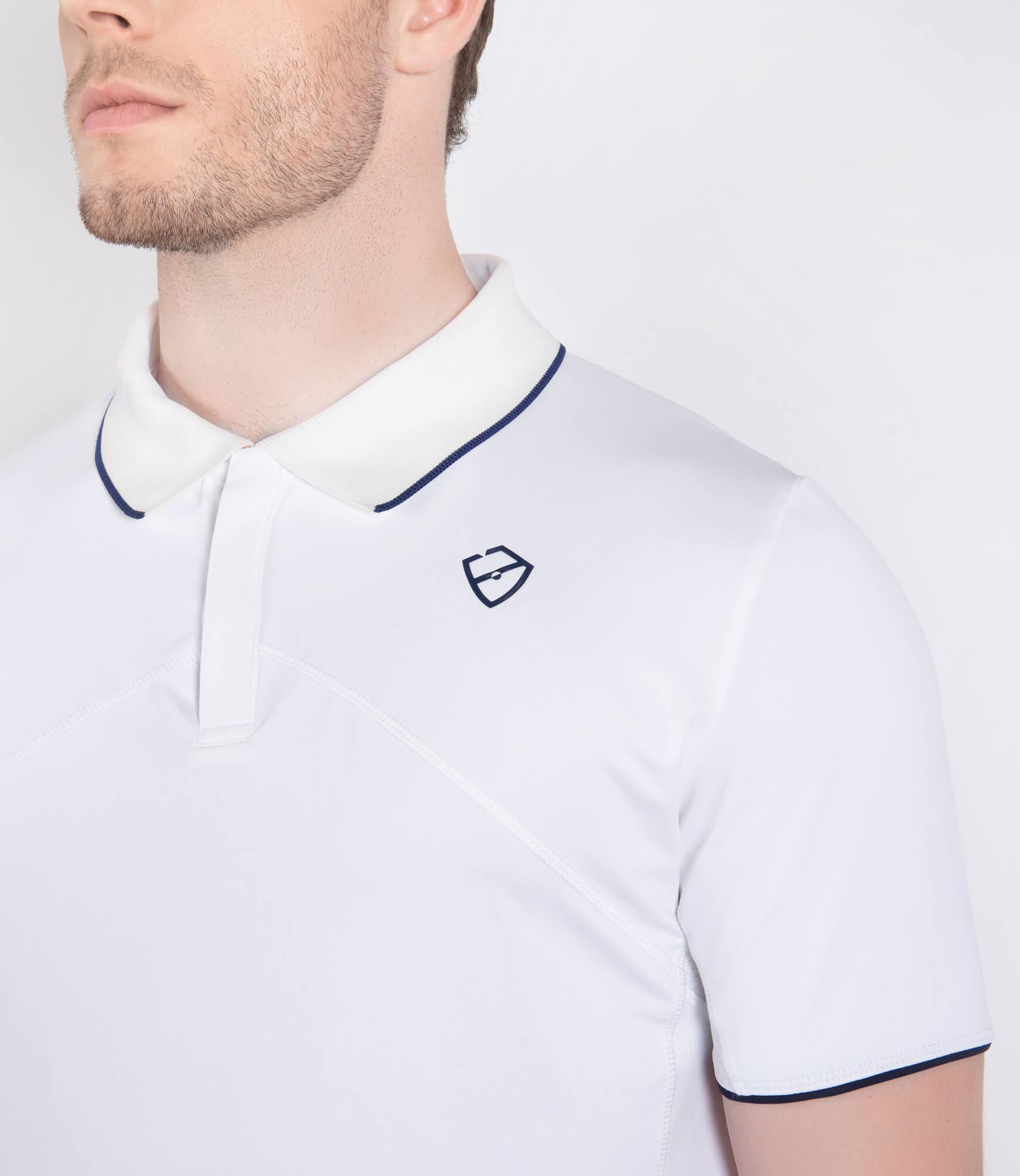 Mens Tenniswear-Men's Tops-PlayBrave-William Polo - White/Navy-PlayBrave Sports