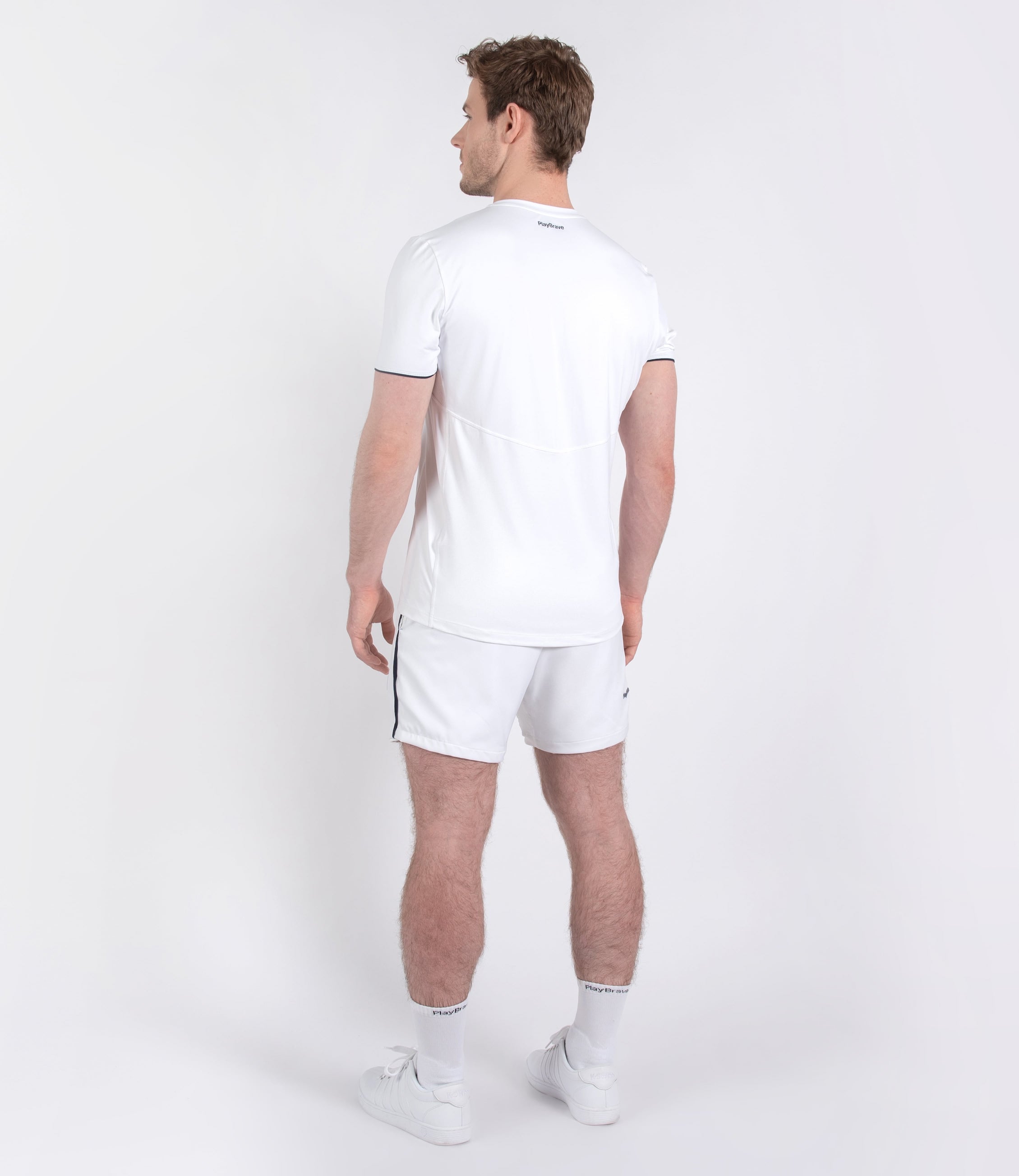 Mens Tenniswear-Men's Tops-PlayBrave-Harry Tee - White/Navy-PlayBrave Sports