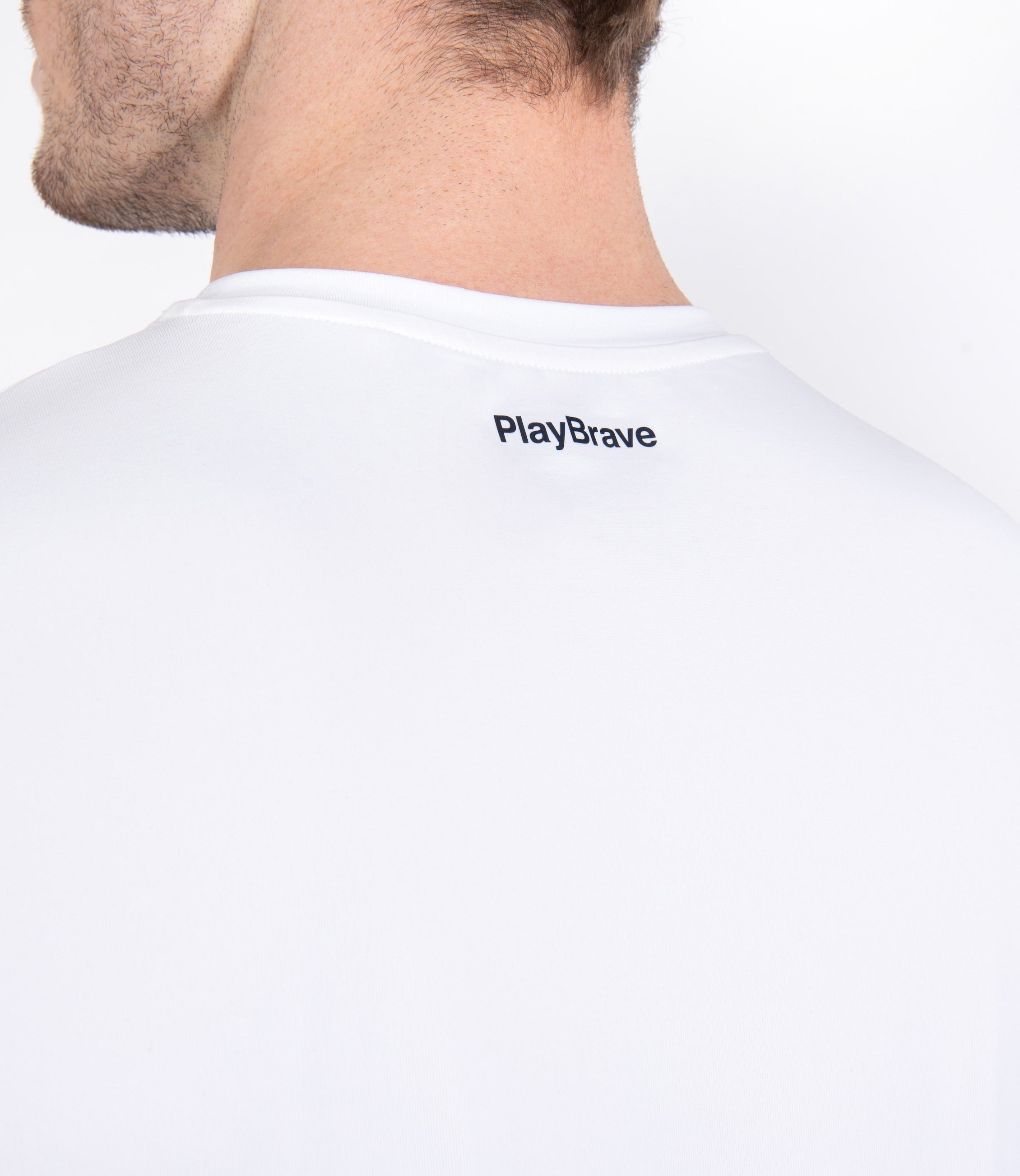 Mens Tenniswear-Men's Tops-PlayBrave-Harry Tee - White/Navy-PlayBrave Sports