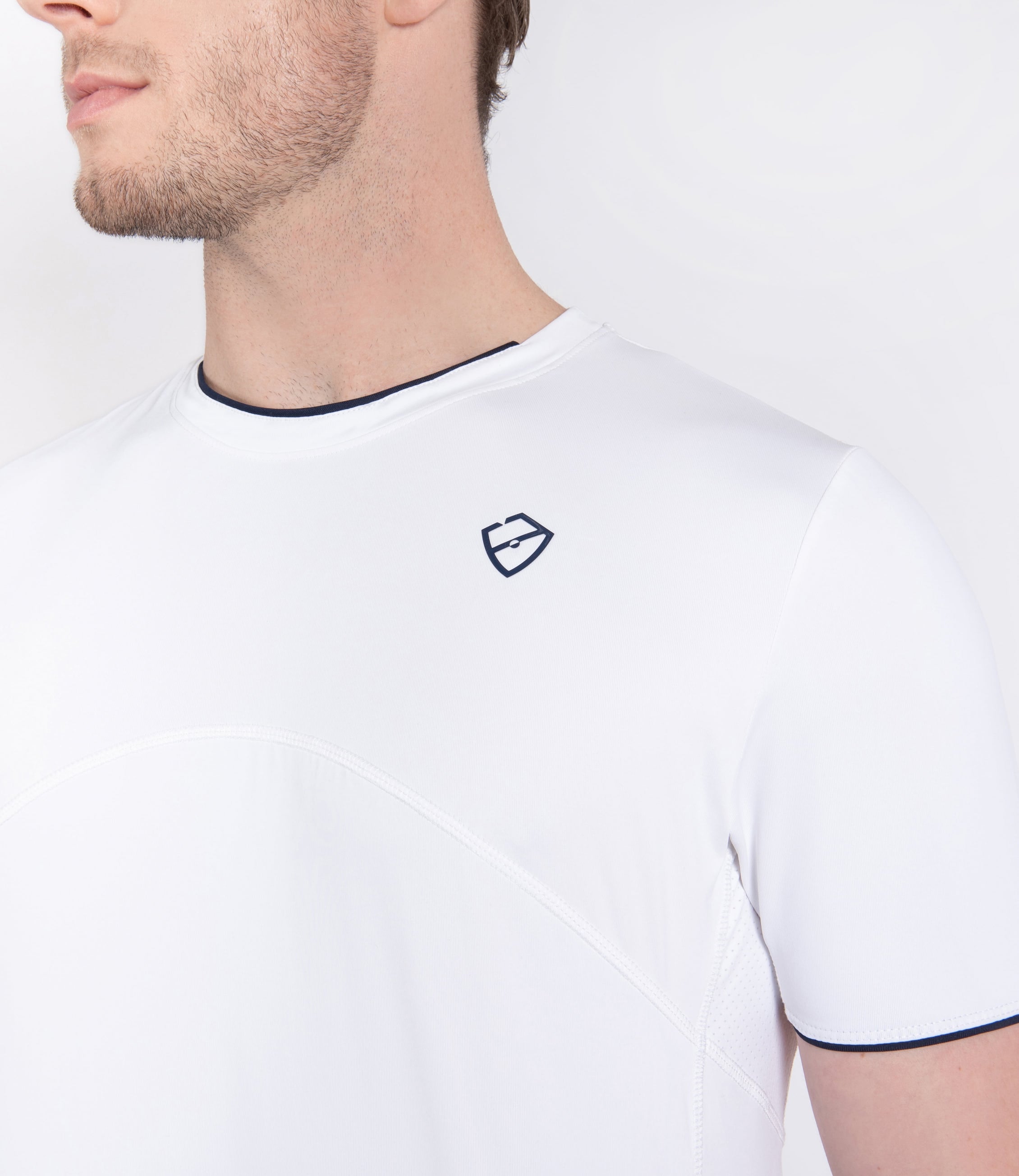 Mens Tenniswear-Men's Tops-PlayBrave-Harry Tee - White/Navy-PlayBrave Sports