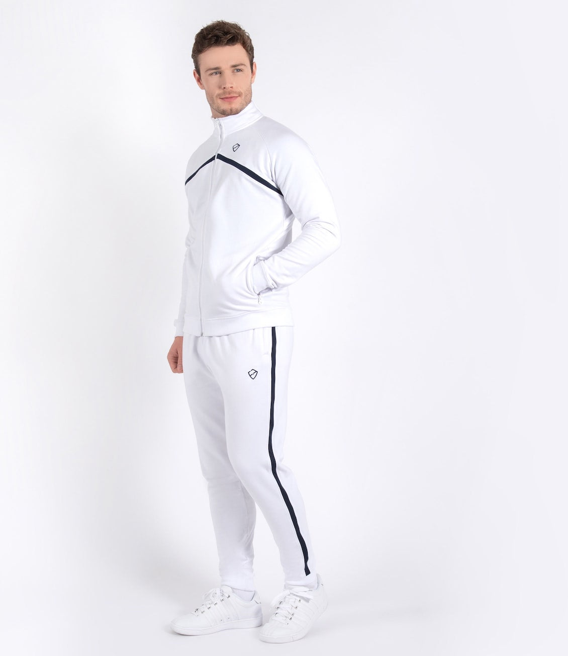 Mens Tenniswear-Pants-PlayBrave-Edward Pant - White/Navy-PlayBrave Sports