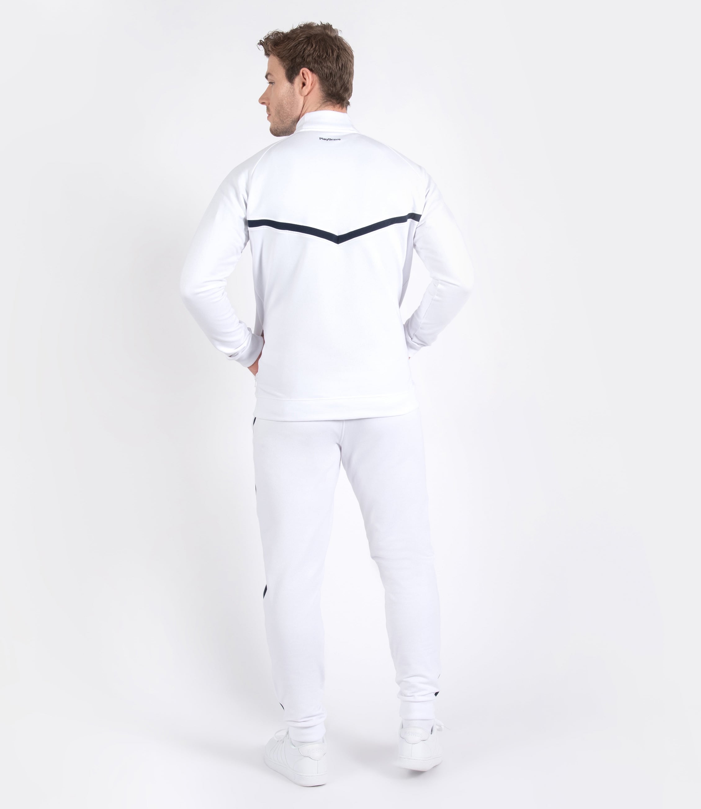 Mens Tenniswear-Jackets-PlayBrave-Louis Jacket - White/Navy-PlayBrave Sports