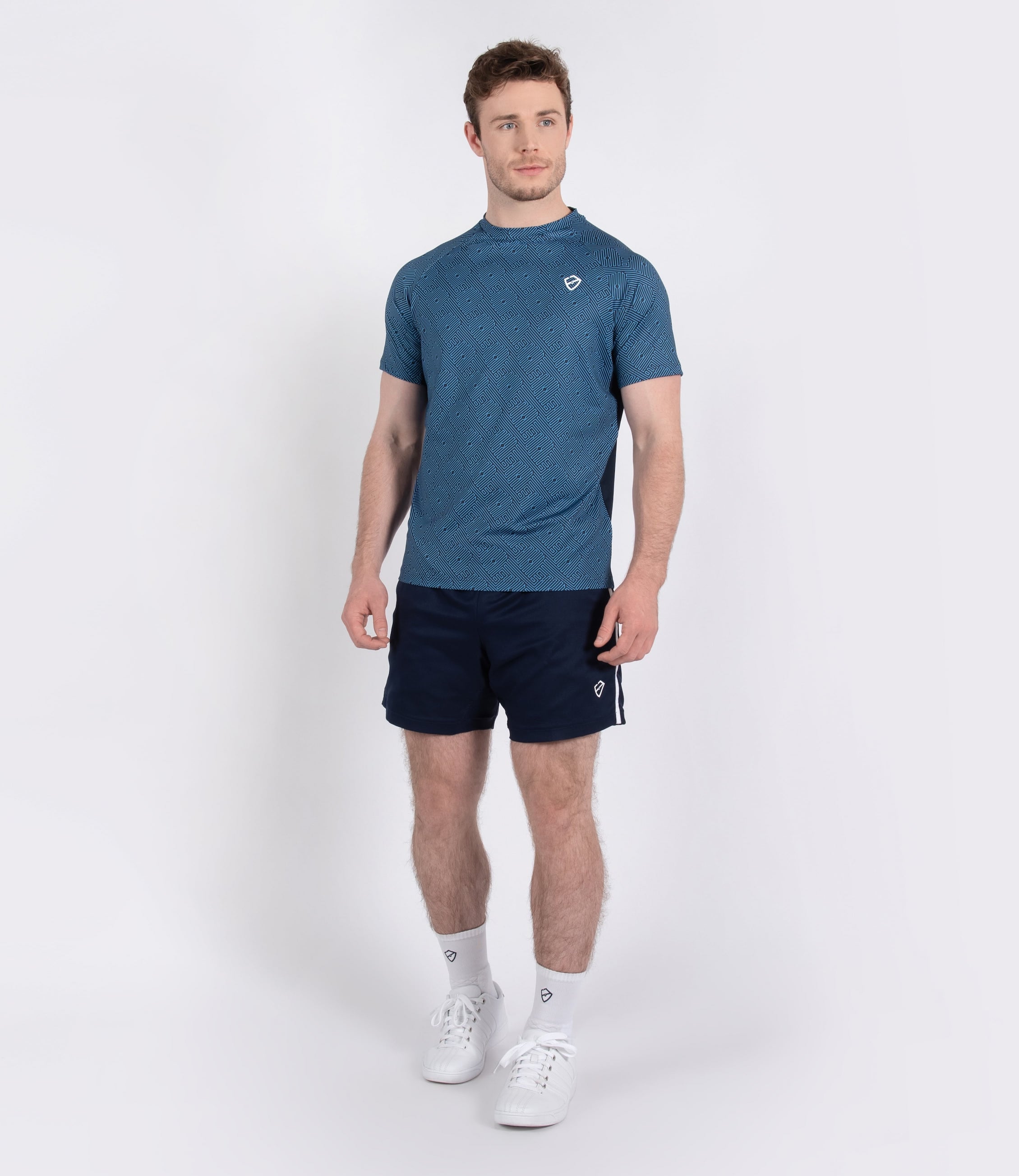 Mens Tenniswear-Men's Tops-PlayBrave-Philip Tee - Navy/Brilliant Blue-PlayBrave Sports