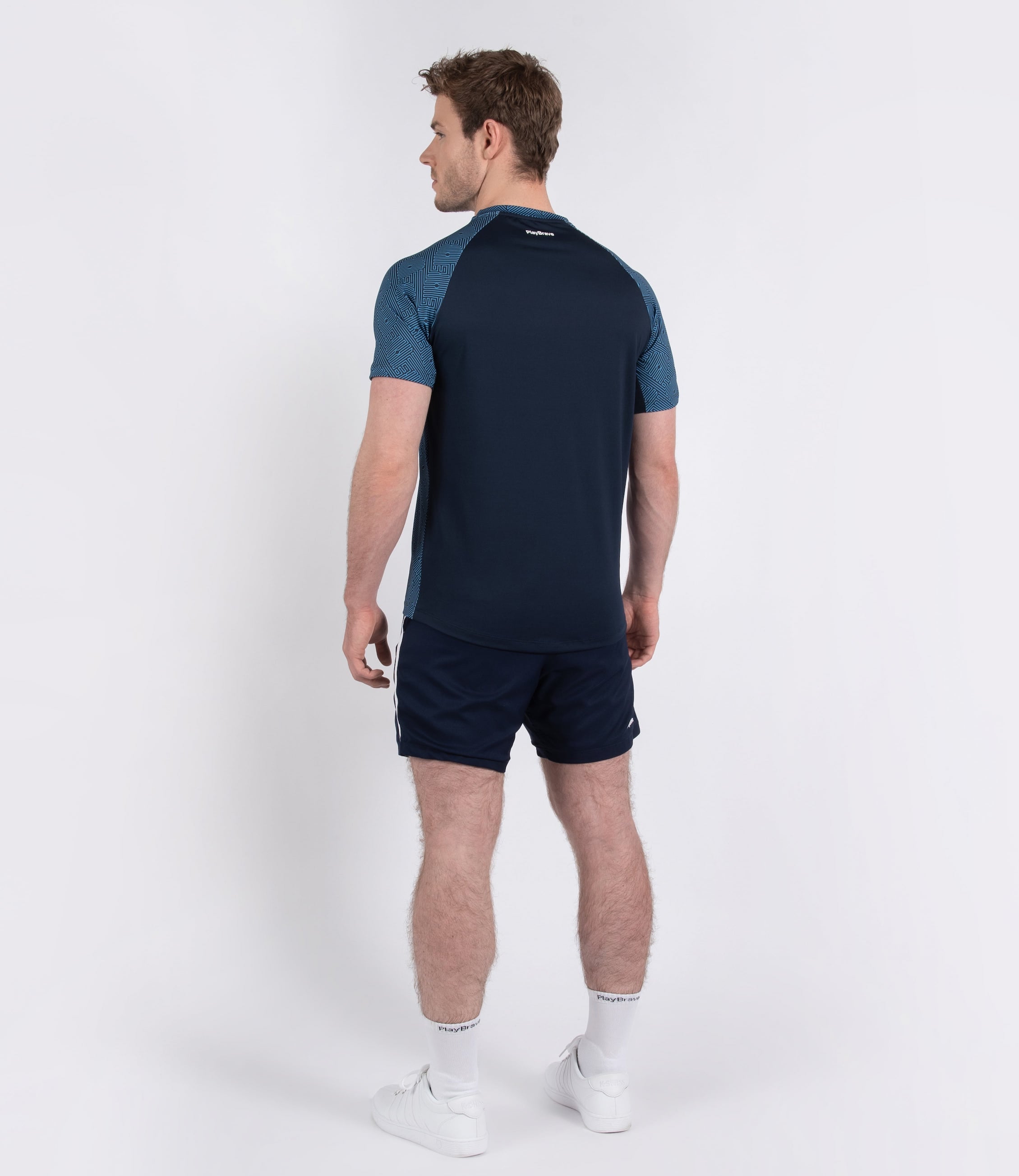 Mens Tenniswear-Men's Tops-PlayBrave-Philip Tee - Navy/Brilliant Blue-PlayBrave Sports
