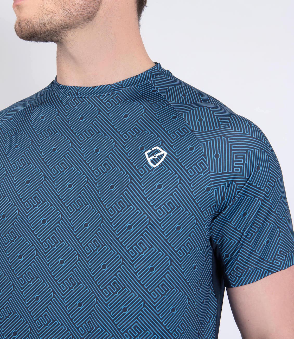 Mens Tenniswear-Men's Tops-PlayBrave-Philip Tee - Navy/Brilliant Blue-PlayBrave Sports