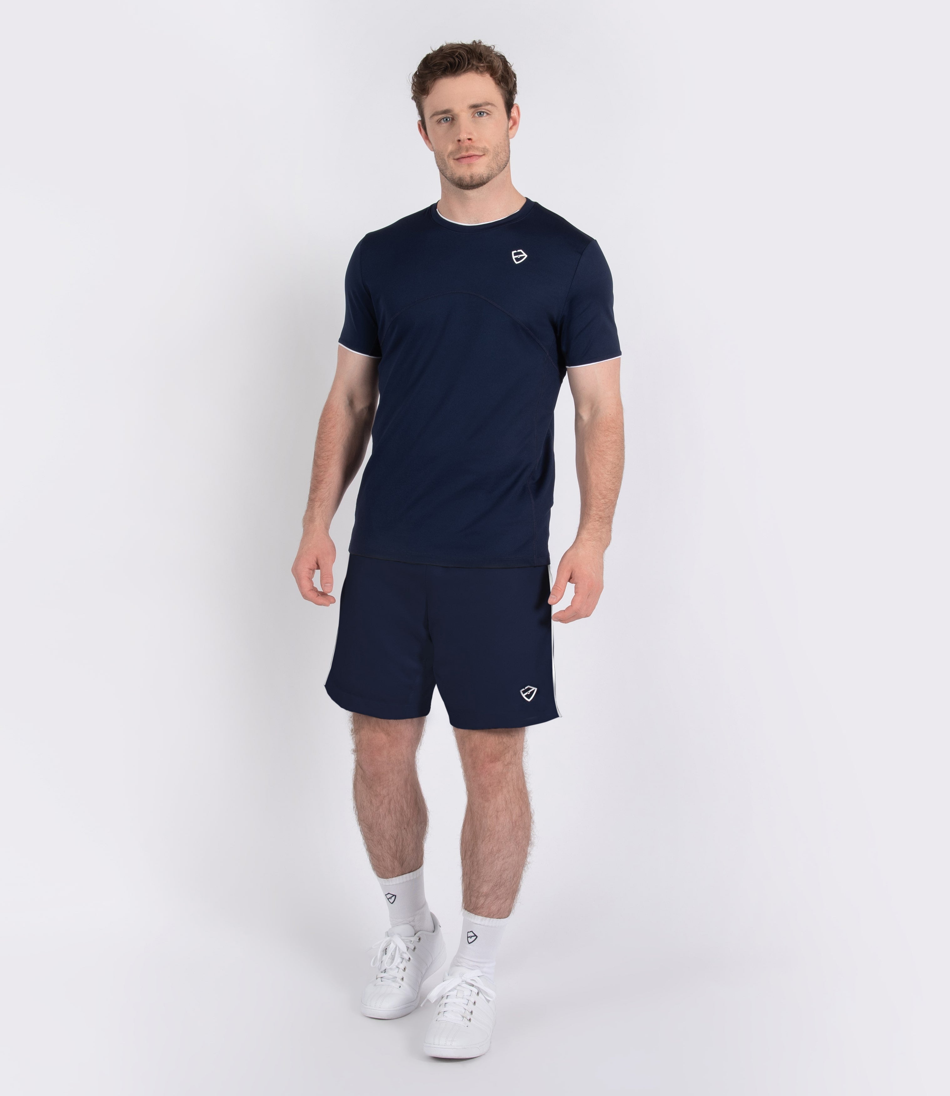 Mens Tenniswear-Short's-PlayBrave-George Short 8" - Navy/White-PlayBrave Sports