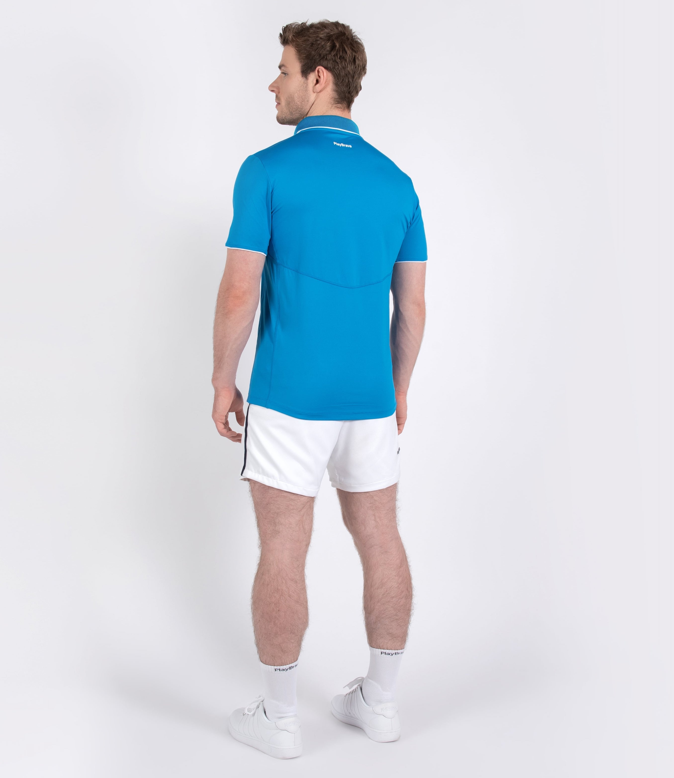 Mens Tenniswear-Men's Tops-PlayBrave-William Polo - Brilliant Blue/White-PlayBrave Sports