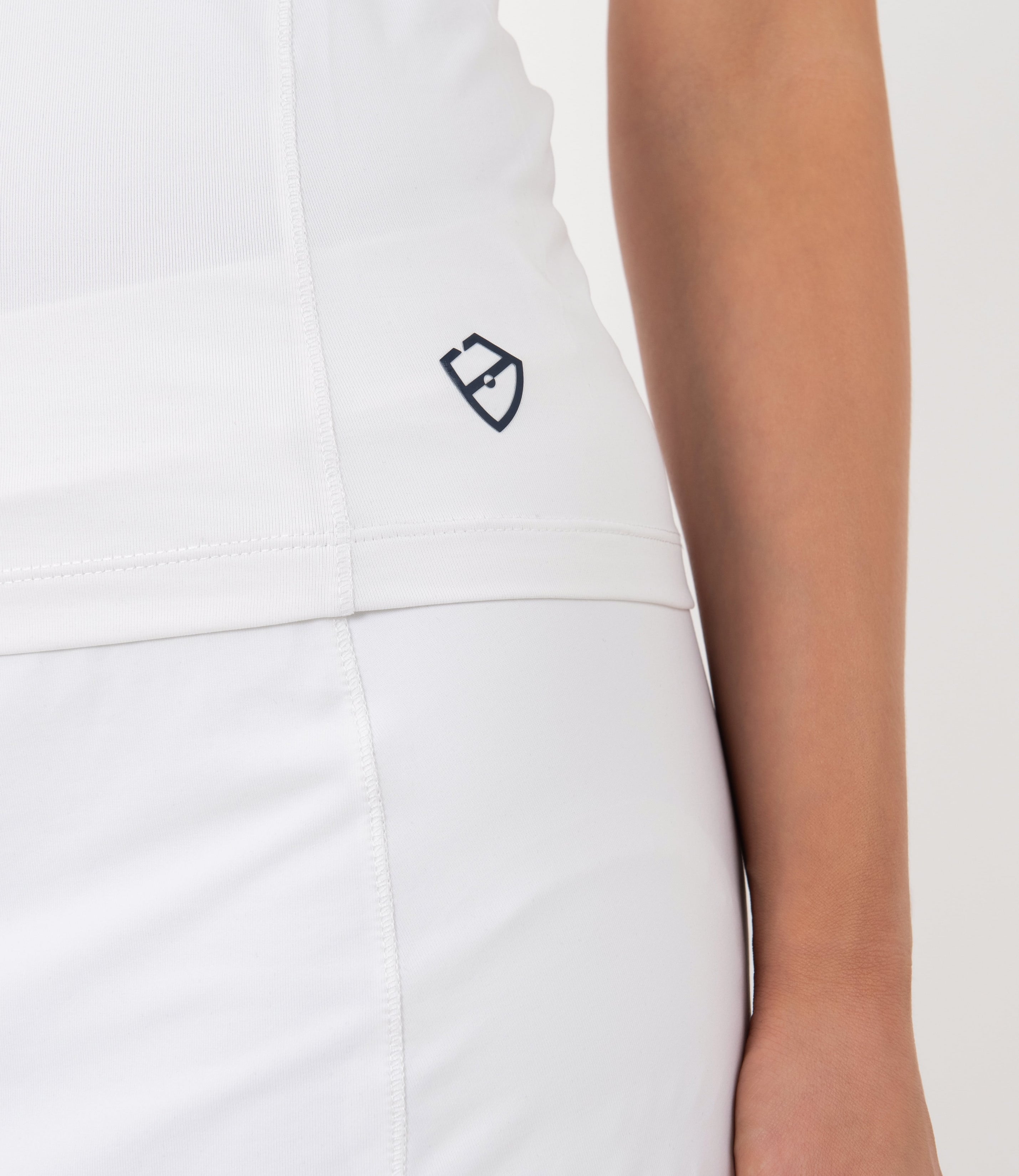 Anne Technical Workout Tank - White and Navy | PlayBrave Sportswear
