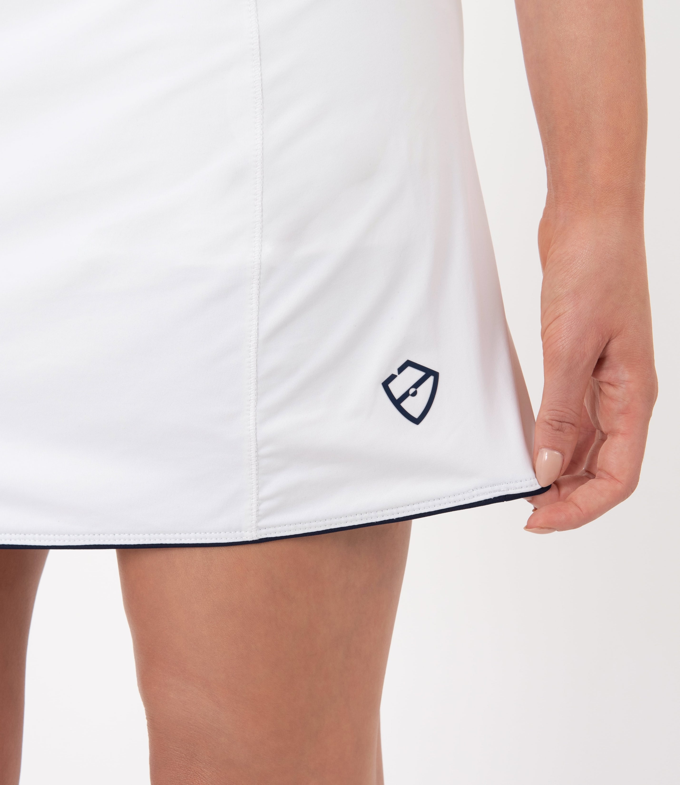 Eugenie Long Tennis Skort - White | PlayBrave Sportswear