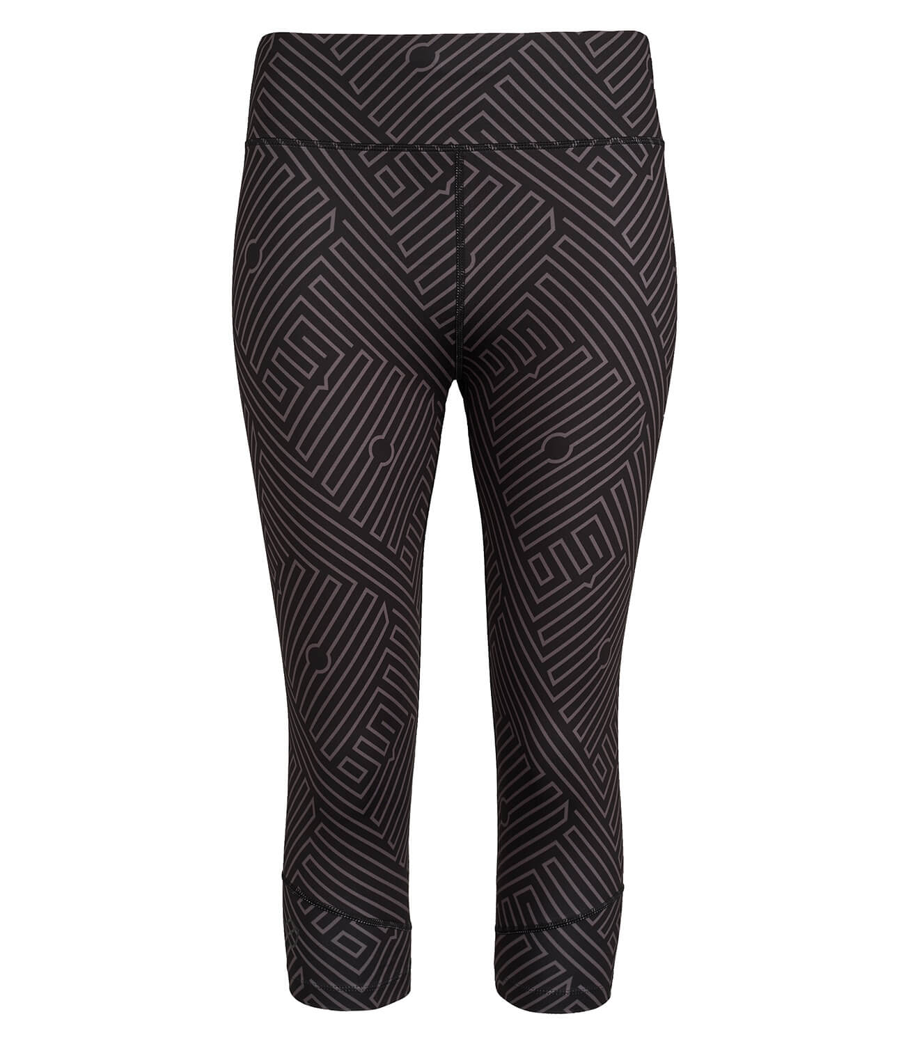 Default Tennis/Fitness/Golf Clothing -Georgia Capri Leggings-PlayBrave-XS-Black/Anthracite Print-PlayBrave Sports UK