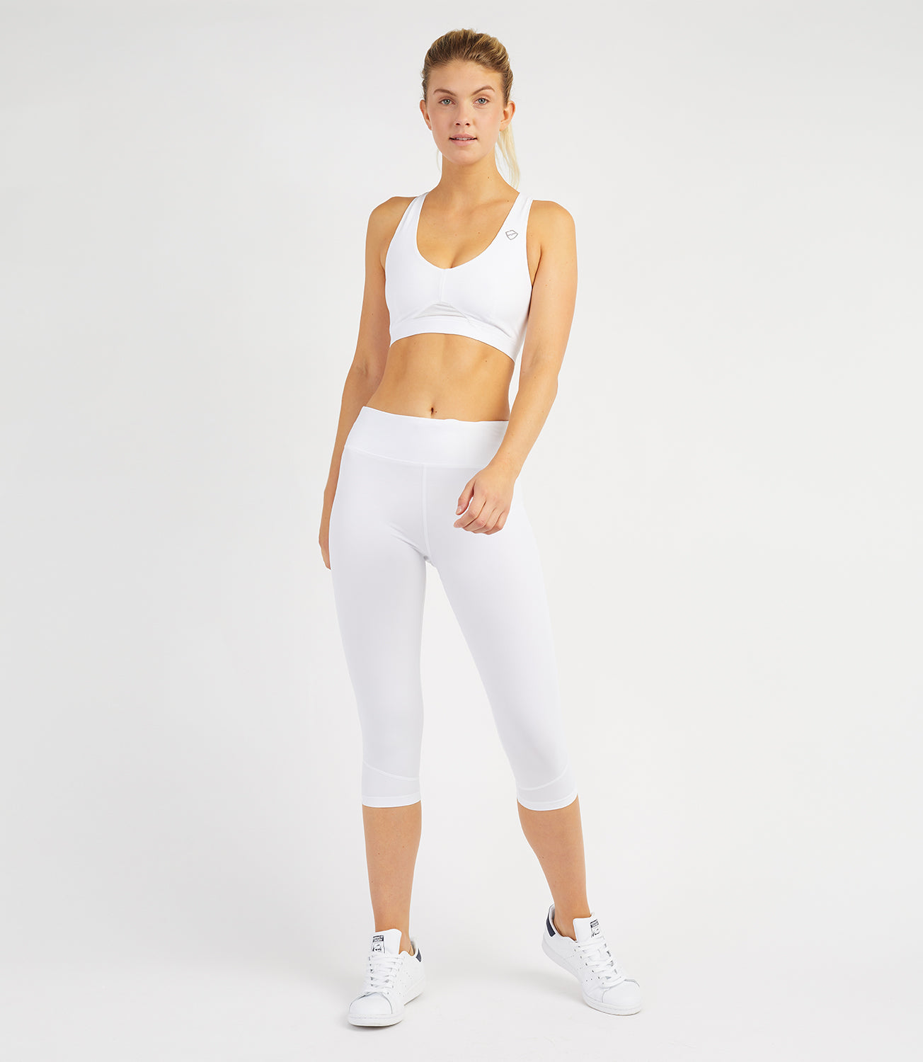 Default Tennis/Fitness/Golf Clothing -Georgia Capri Leggings-PlayBrave-XS-White-PlayBrave Sports UK