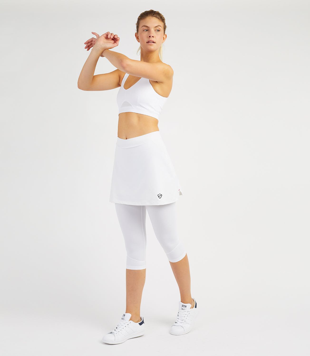 Default Tennis/Fitness/Golf Clothing -Georgia Capri Leggings-PlayBrave-XS-White-PlayBrave Sports UK
