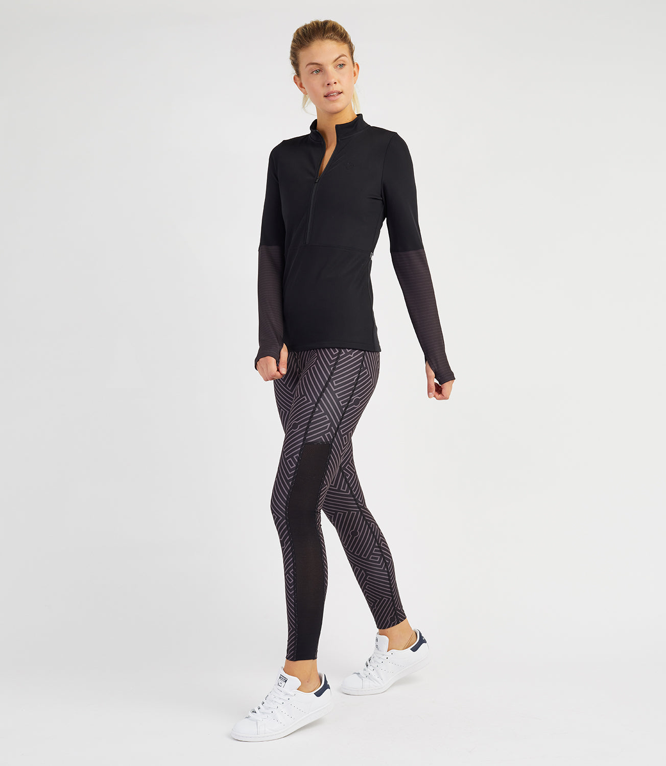 Half Zip Women's Tops Long Sleeved -Harriet Half Zip Top-Black-XS-PlayBrave Sports UK