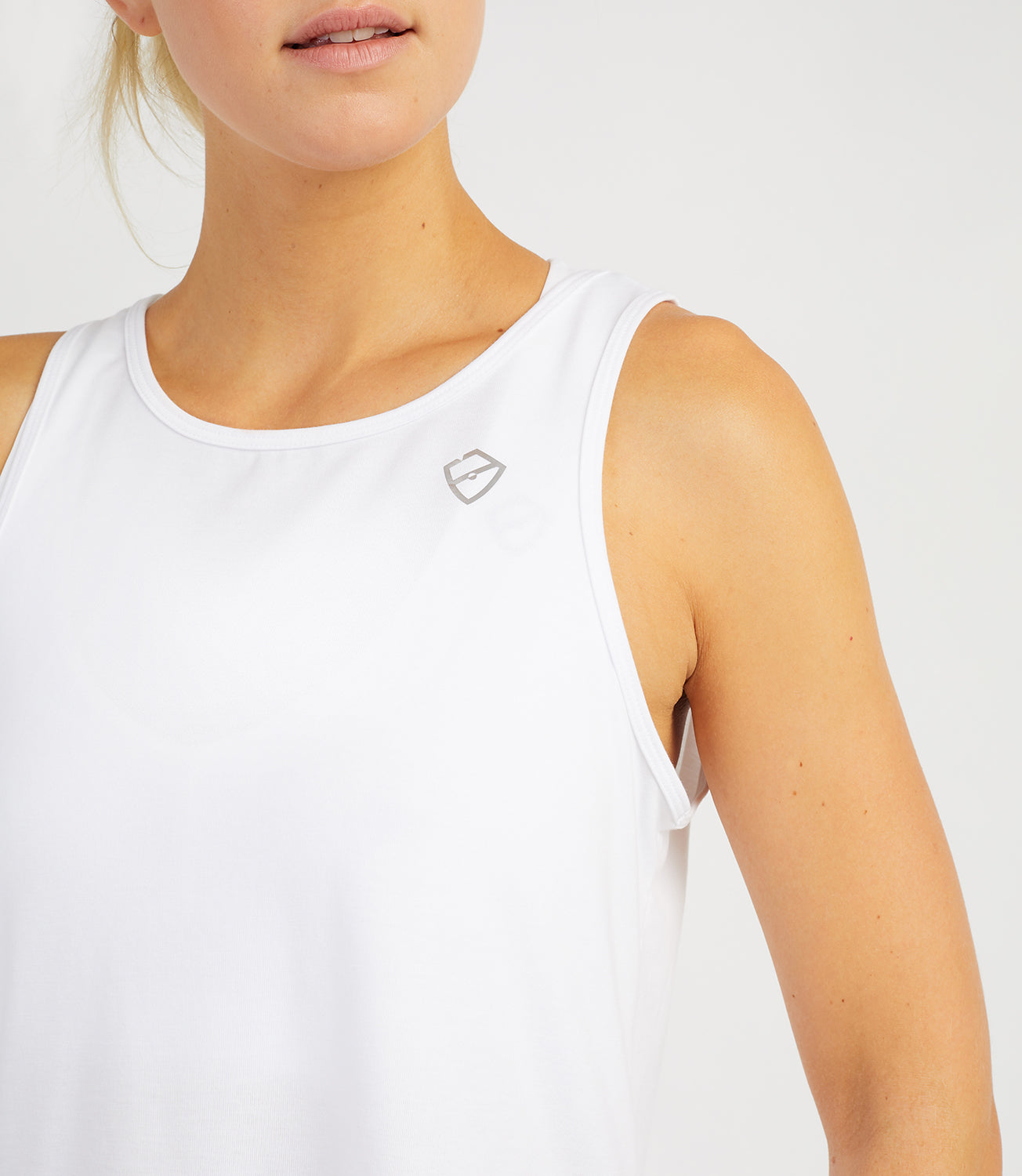 Tennis T-shirt Vests-Women's Tops-Layla Loose Vest-White-PlayBrave Sports UK
