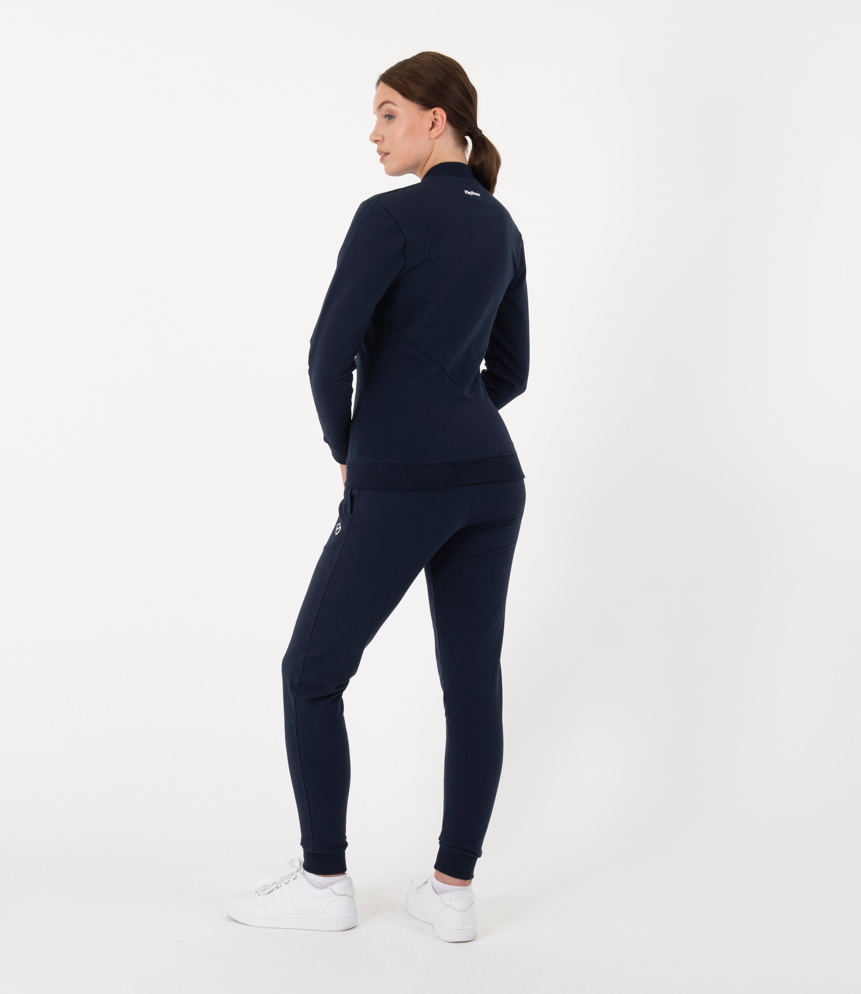 Beatrice Cotton Fitted Jacket - Navy and White | PlayBrave Sportswear