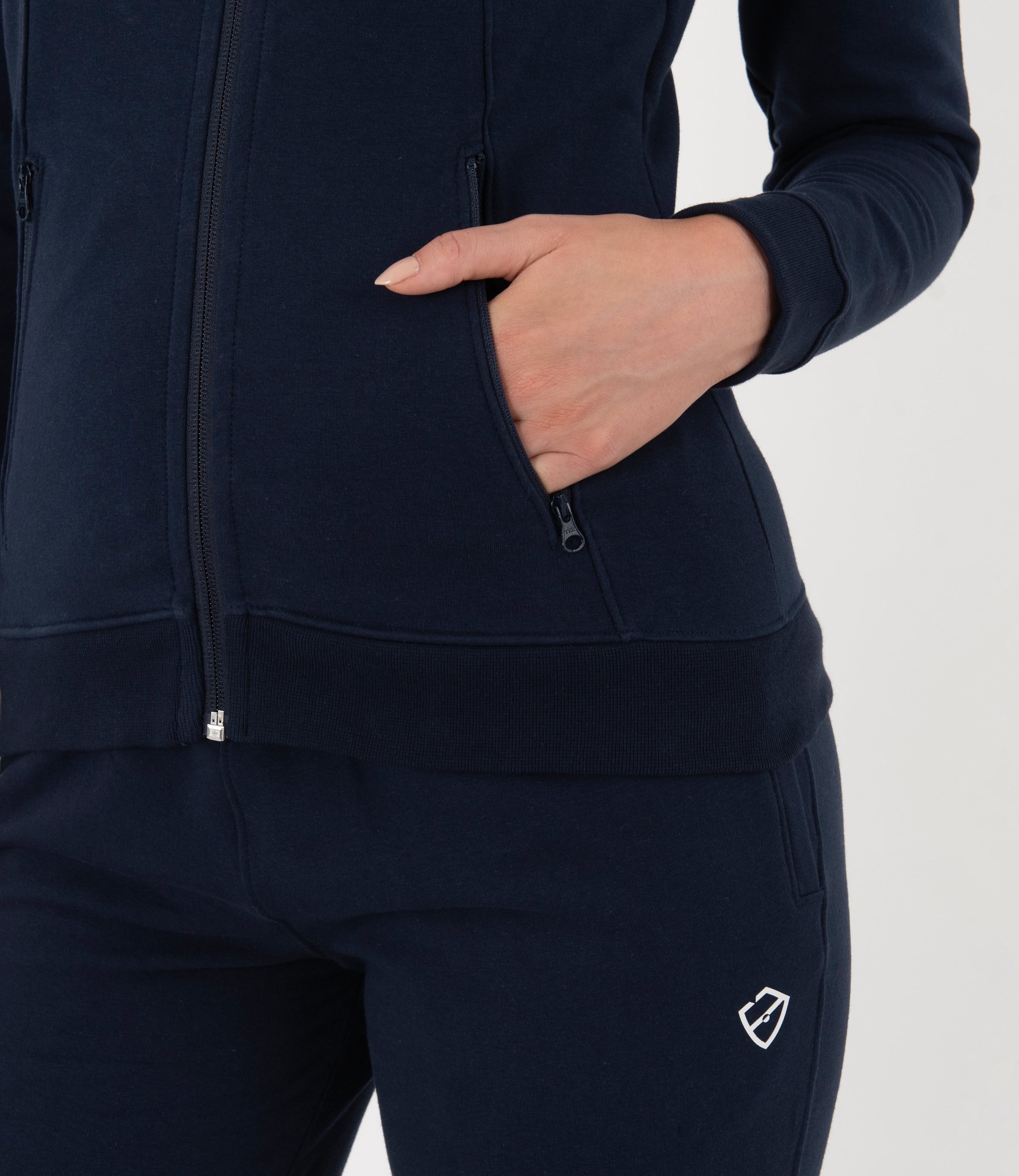 Beatrice Cotton Fitted Jacket - Navy and White | PlayBrave Sportswear