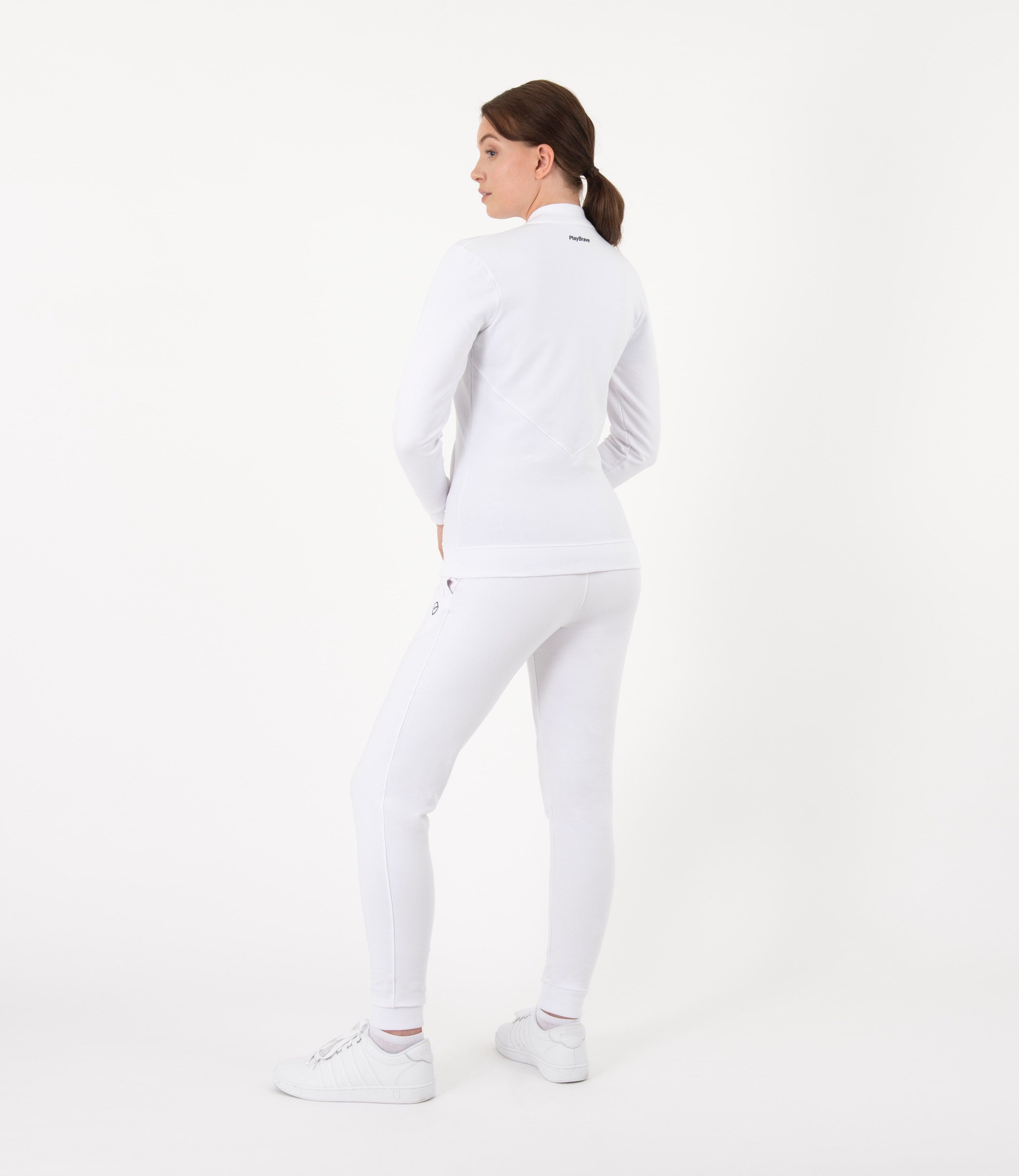 Beatrice Cotton Fitted Jacket - White | PlayBrave Sportswear