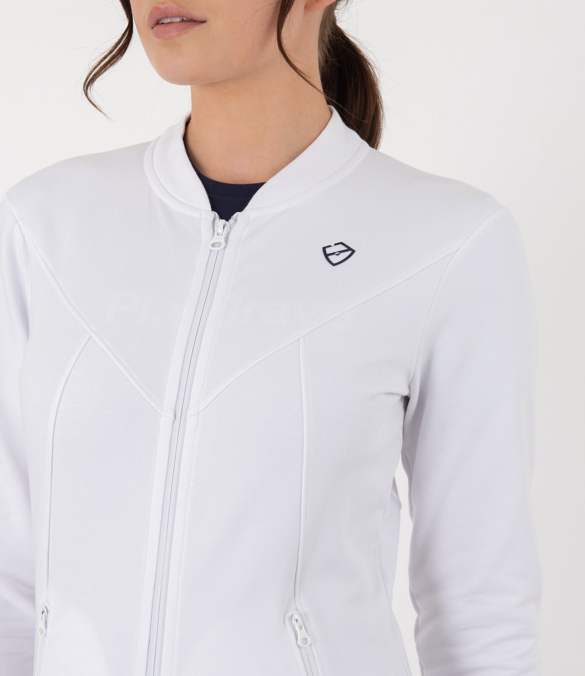 Beatrice Cotton Fitted Jacket - White | PlayBrave Sportswear