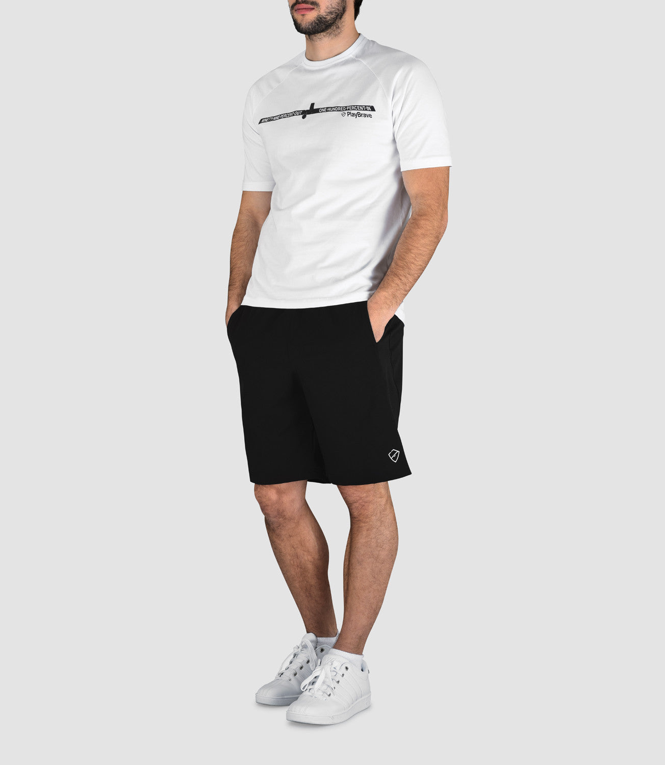 Men's Tops Tennis/Fitness/Golf Clothing -The Call Cotton Round Neck Tee-PlayBrave-Black-S-PlayBrave Sports UK