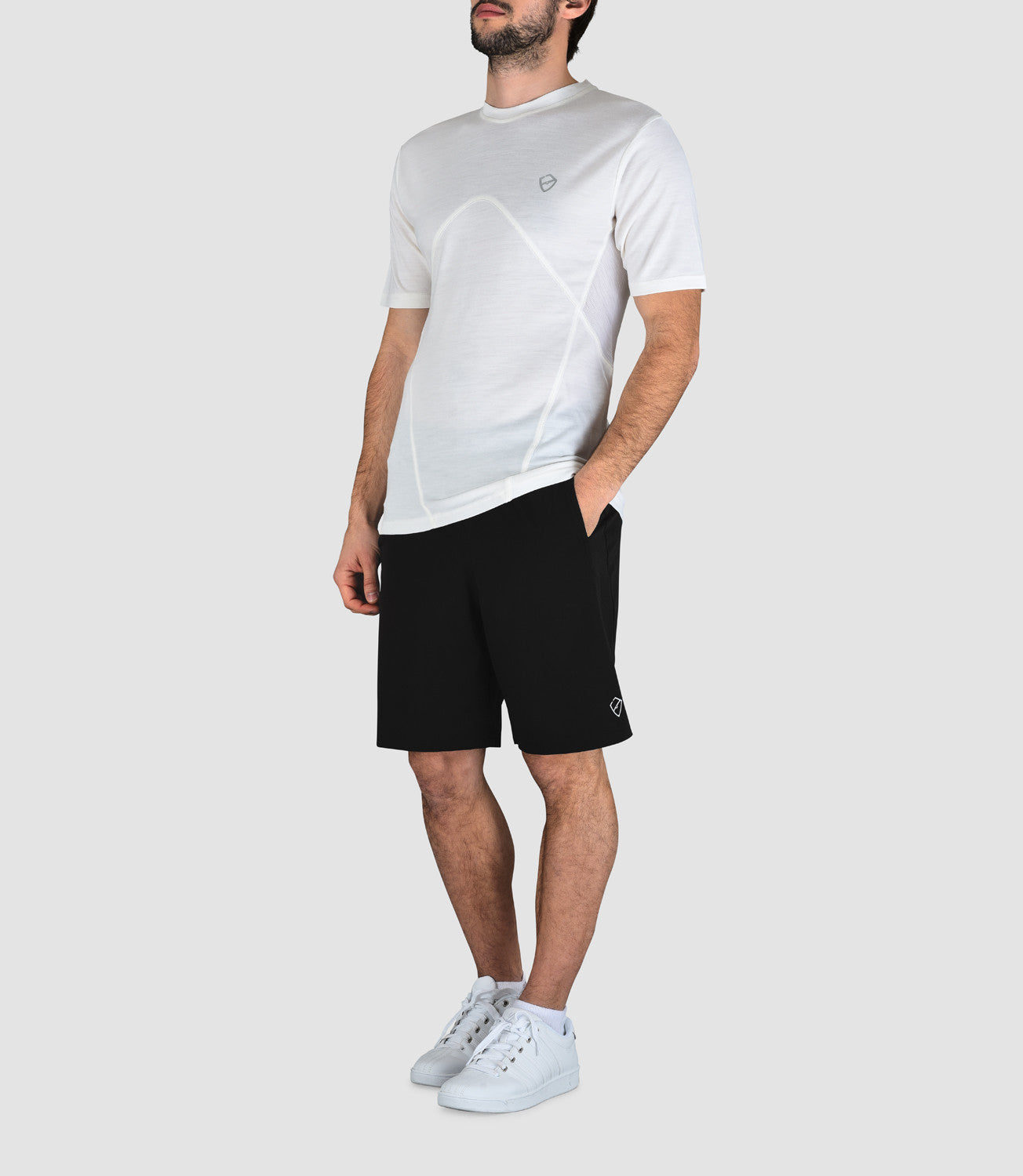 Men's Tops Tennis/Fitness/Golf Clothing -Kingsley Merino Wool Tee-PlayBrave-White-S-PlayBrave Sports UK