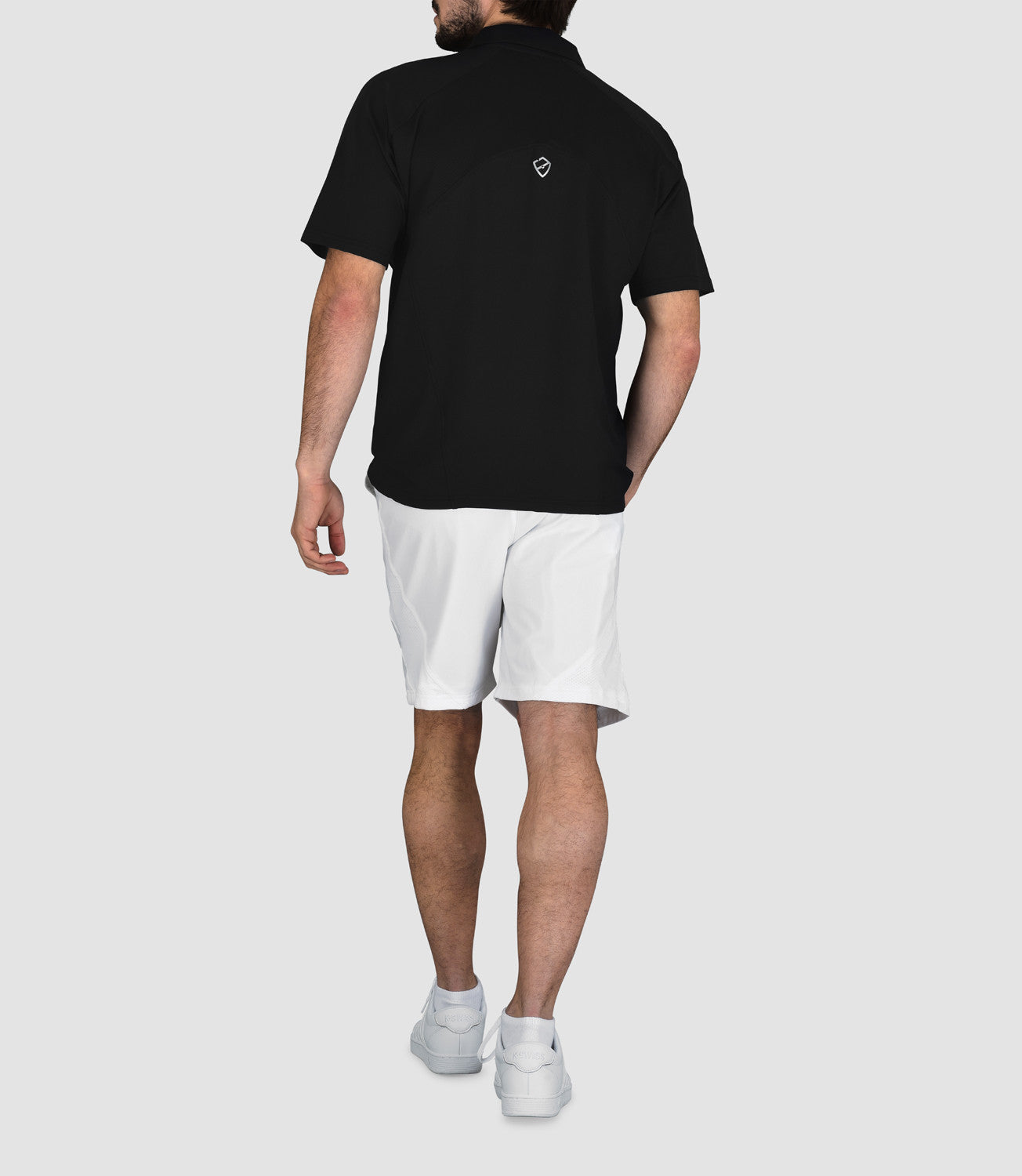 Men's Tops Tennis/Fitness/Golf Clothing -Victor Technical Zip Neck Polo-PlayBrave-Black-S-PlayBrave Sports UK