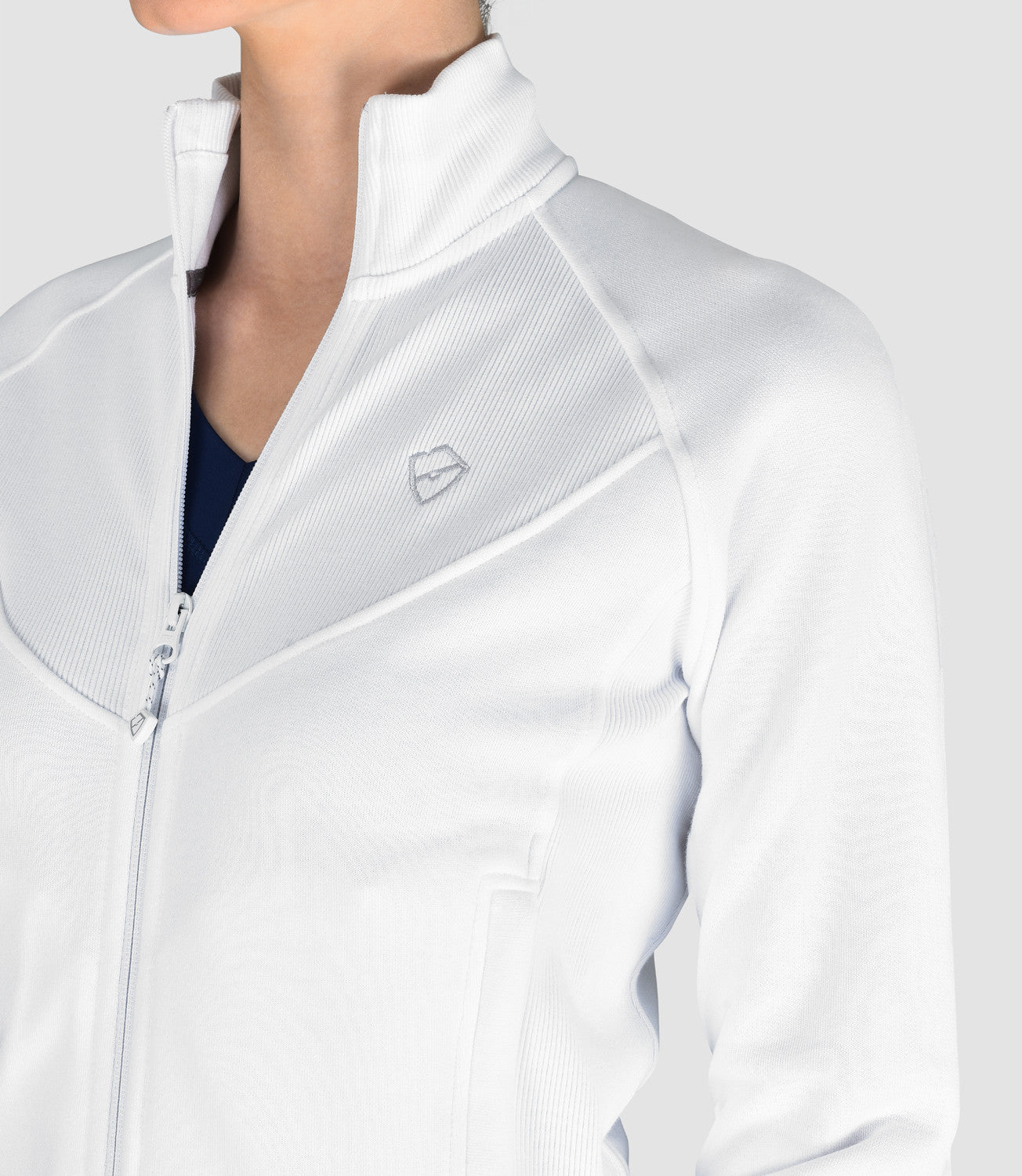 Women's Designer Activewear Women's Tops-Colette Cotton Jacket White-PlayBrave