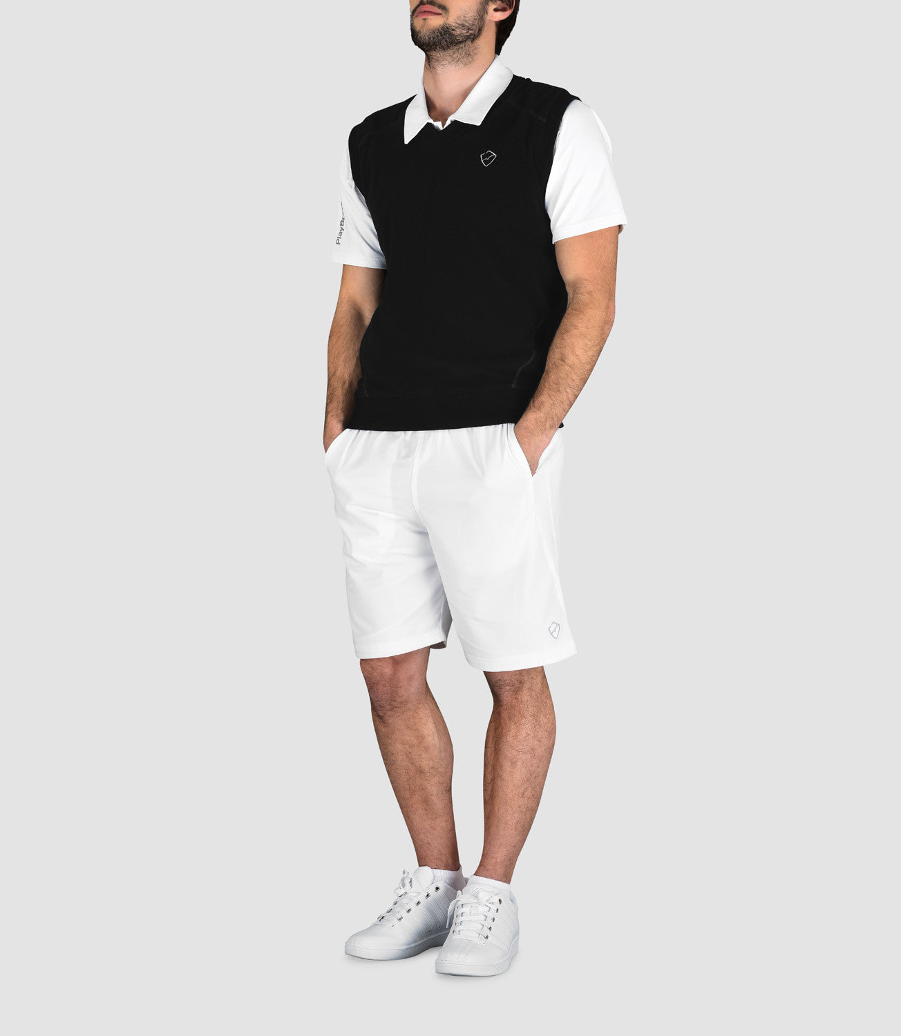 Fleece Jackets Tennis Men's Clothing -Max Fleece Tank-Black-S-PlayBrave Sports UK