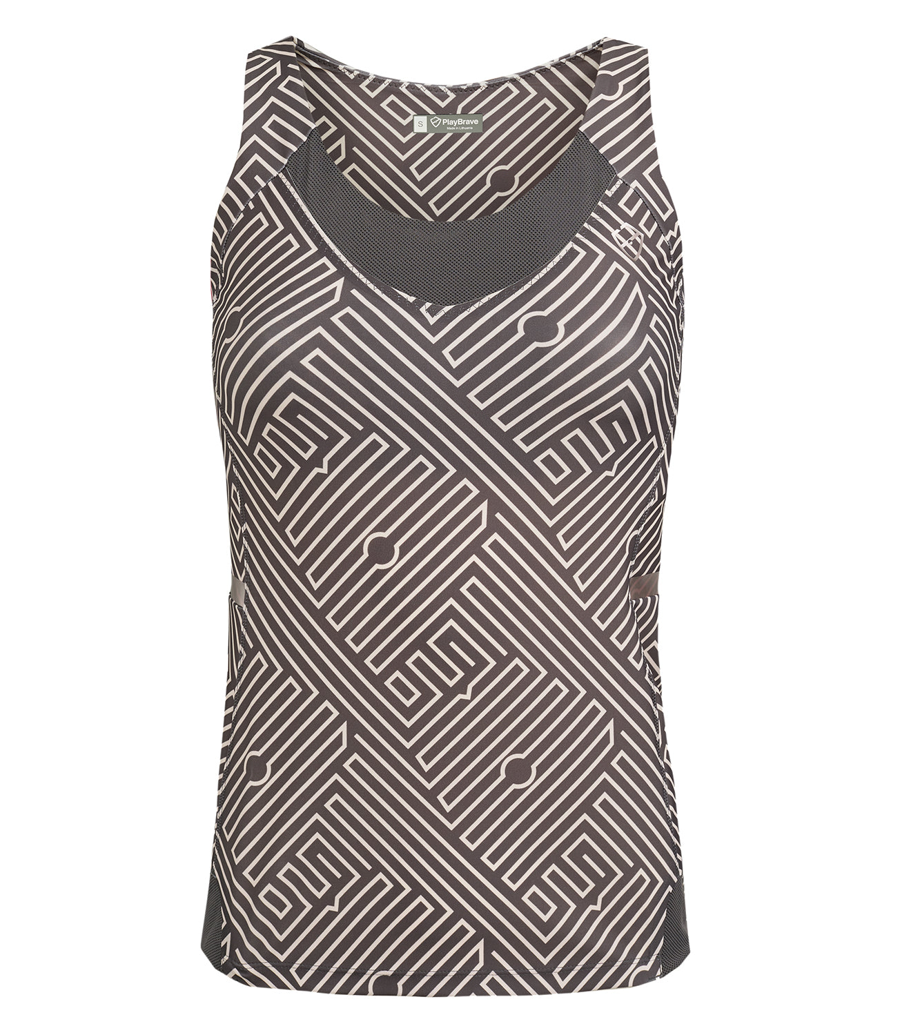 Tennis T-shirt Vests-Women's Tops-Veronica Performance Vest - Anthracite Pale Rose-PlayBrave Sports UK