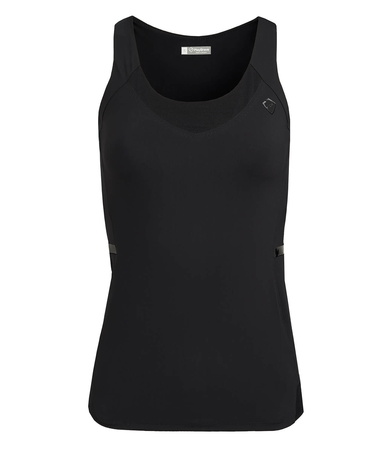 Tennis T-shirt Vests-Women's Tops-Veronica Performance Vest - Black-PlayBrave Sports UK